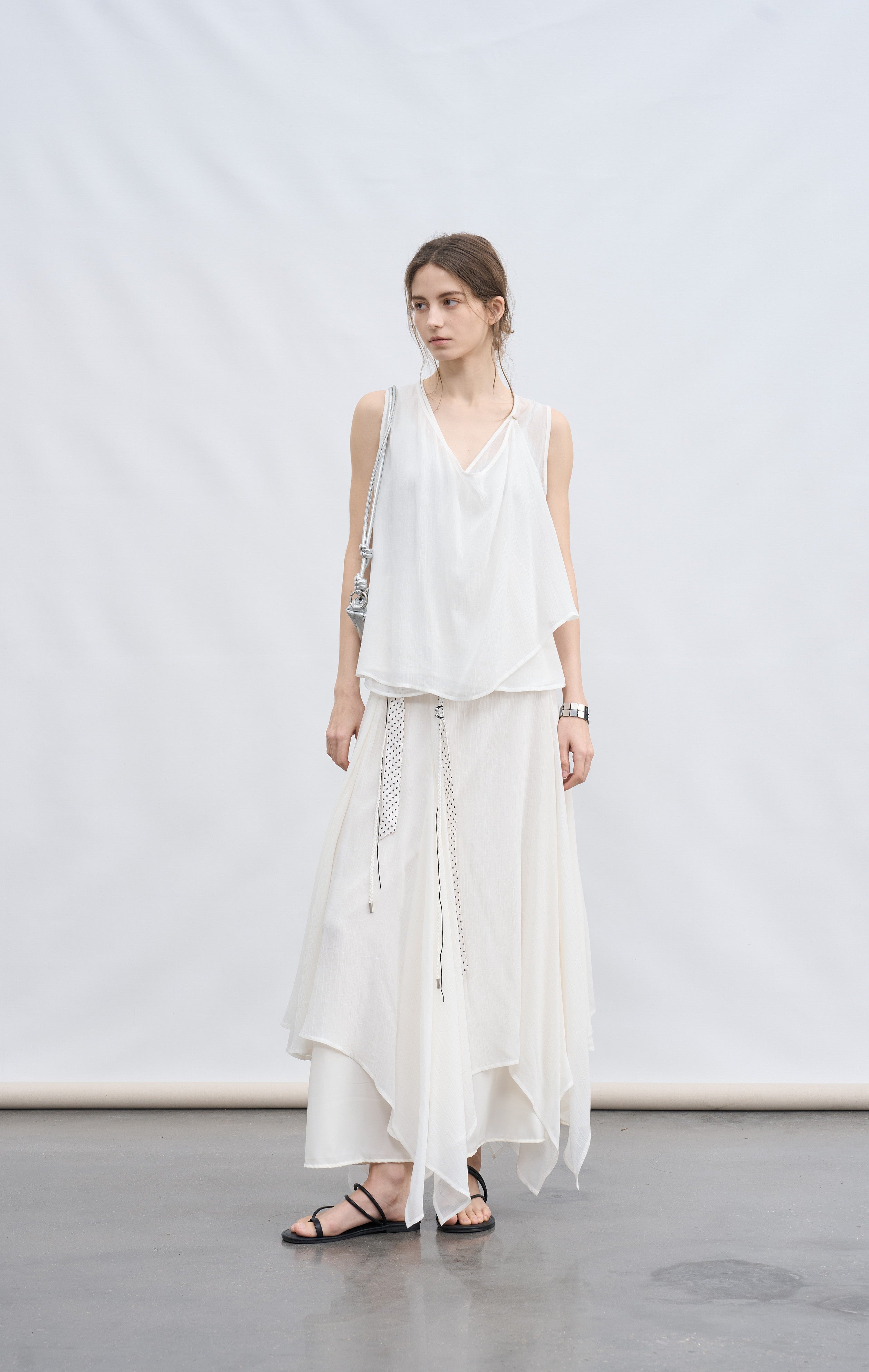 LAYER FRILL CHIFFON BLOUSE