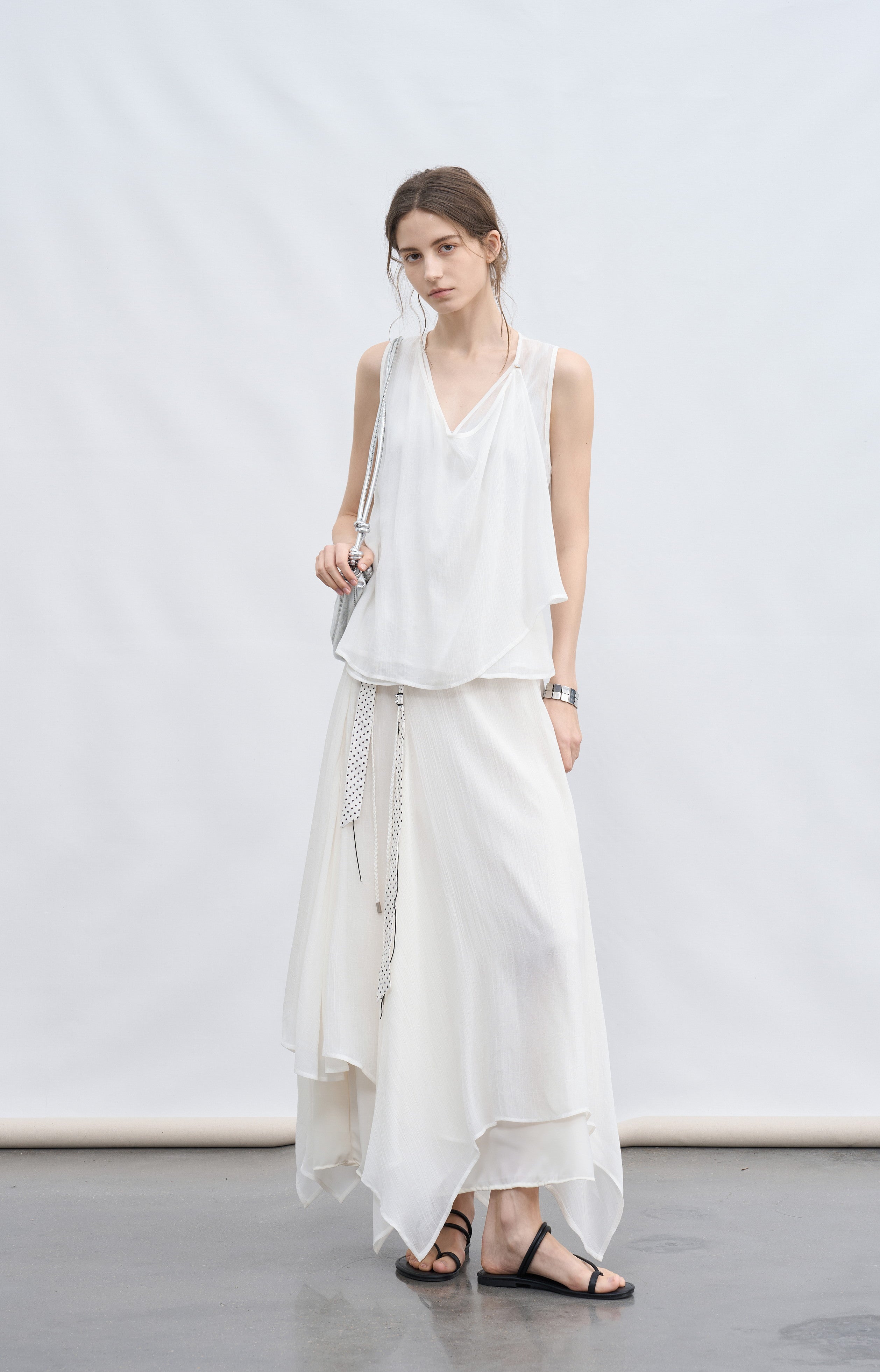 MIX FRILL CHIFFON SKIRT / 믹스 프릴 쉬폰 스커트