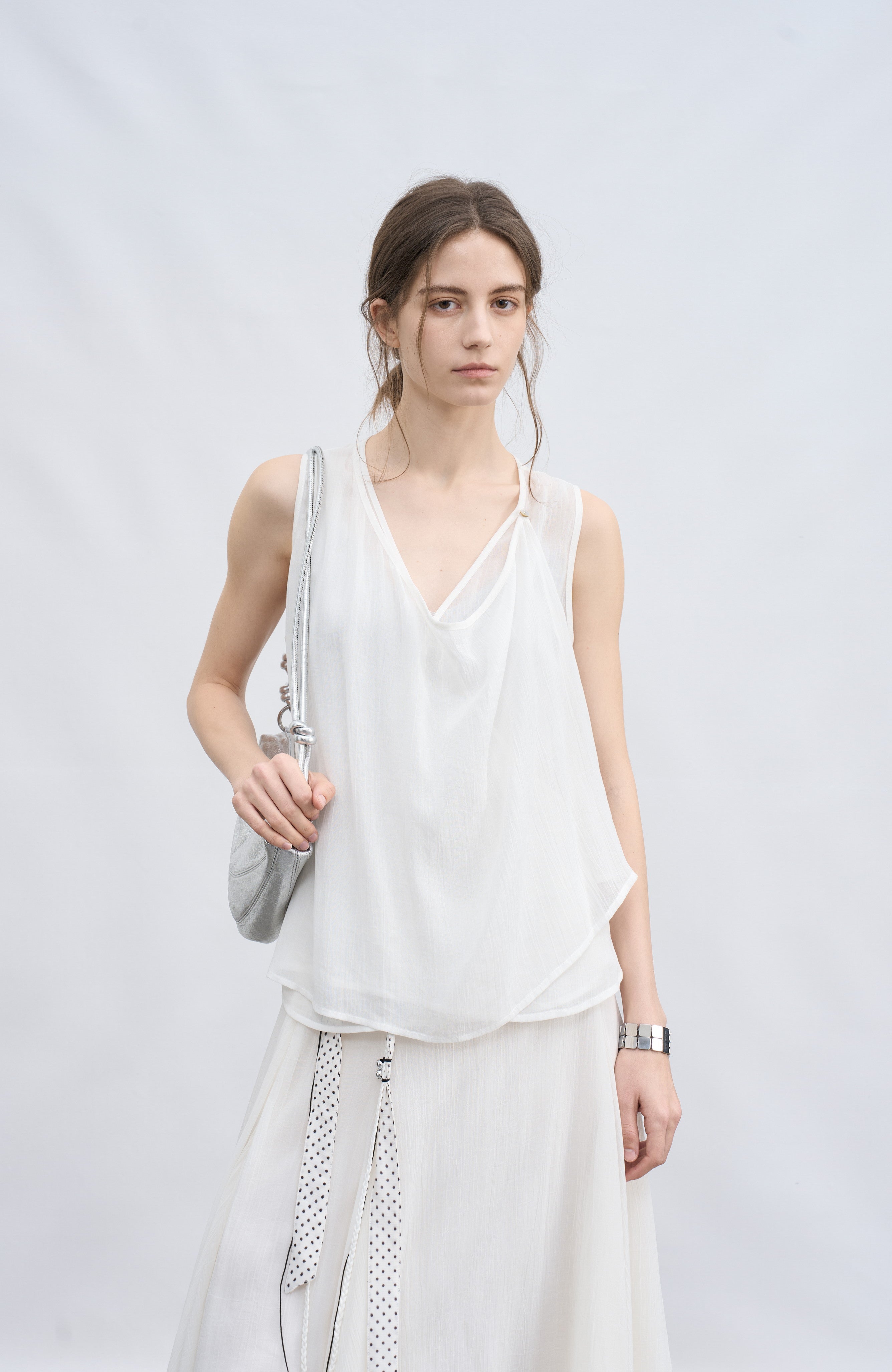 LAYER FRILL CHIFFON BLOUSE