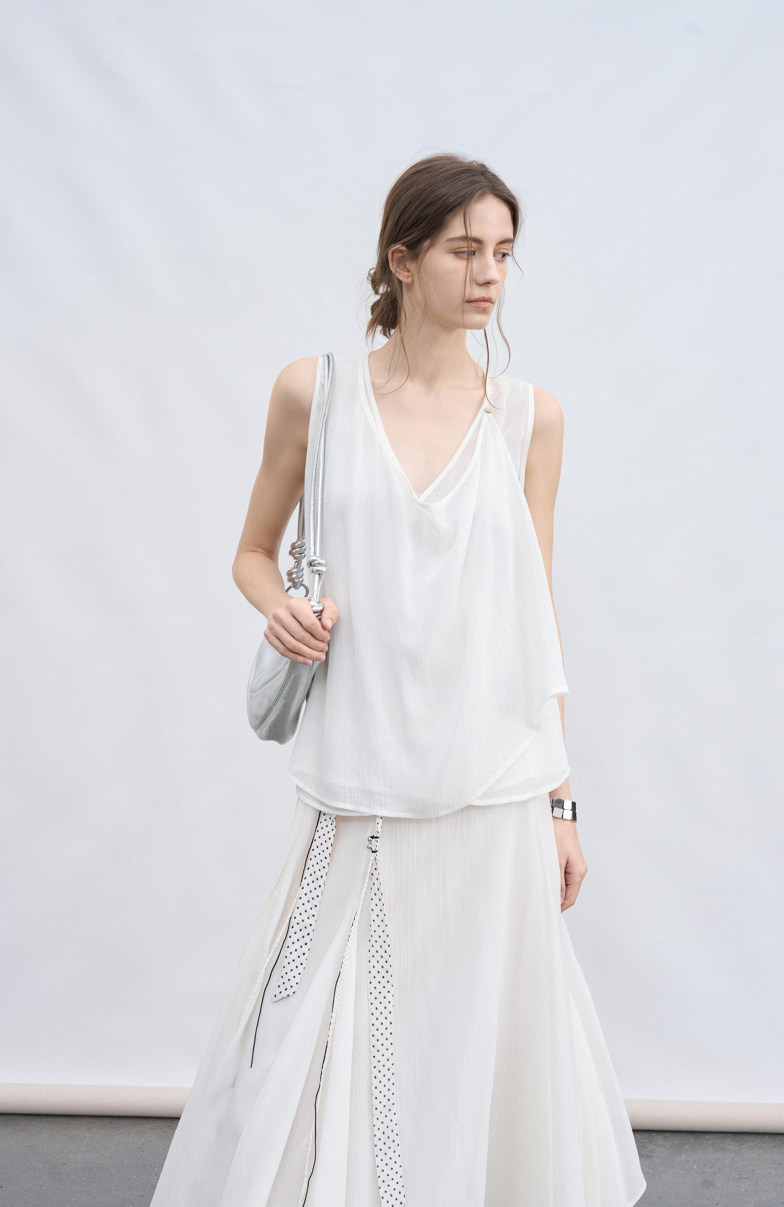 LAYER FRILL CHIFFON BLOUSE