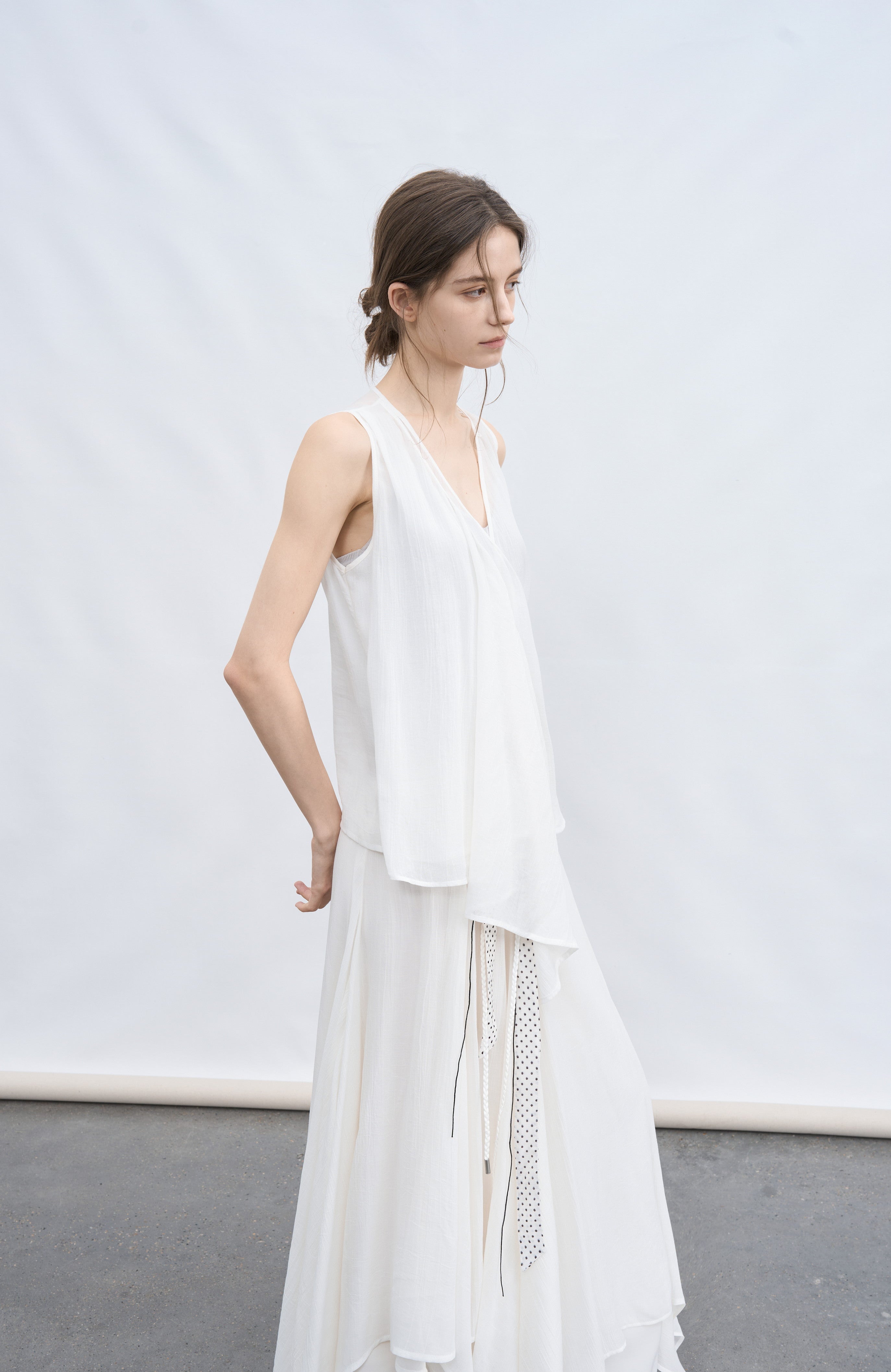 LAYER FRILL CHIFFON BLOUSE
