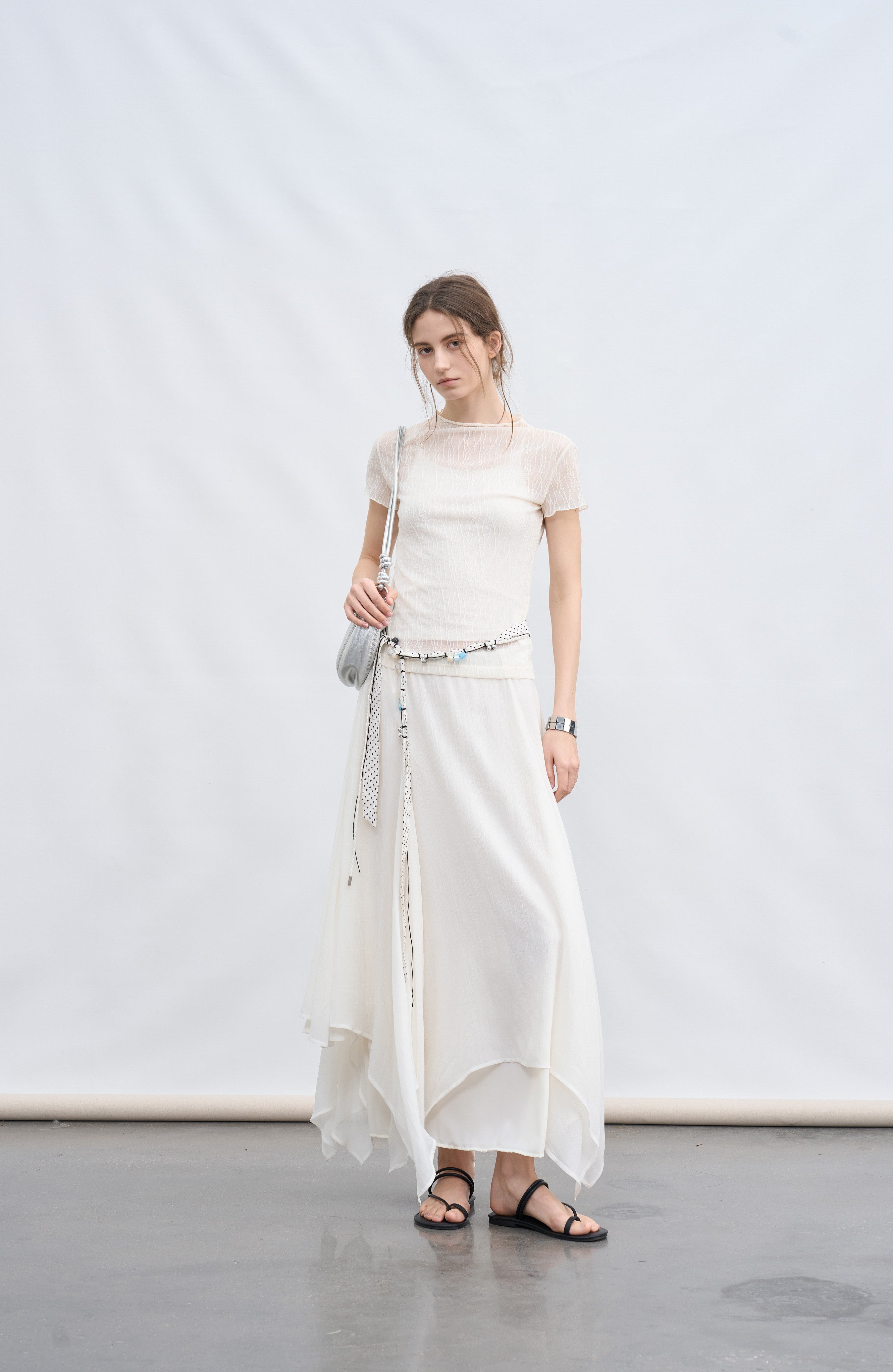 MIX FRILL CHIFFON SKIRT / 믹스 프릴 쉬폰 스커트