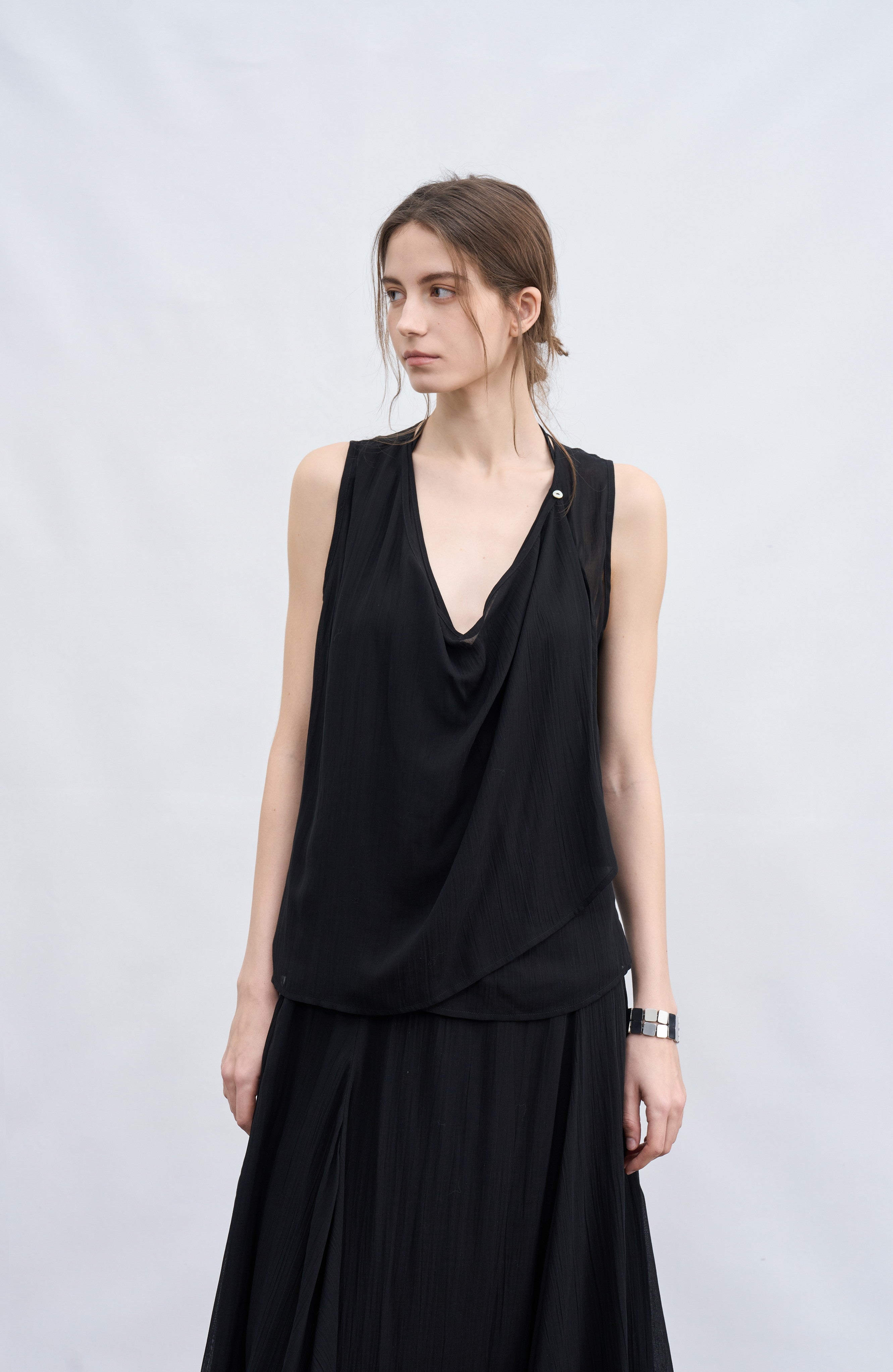 LAYER FRILL CHIFFON BLOUSE