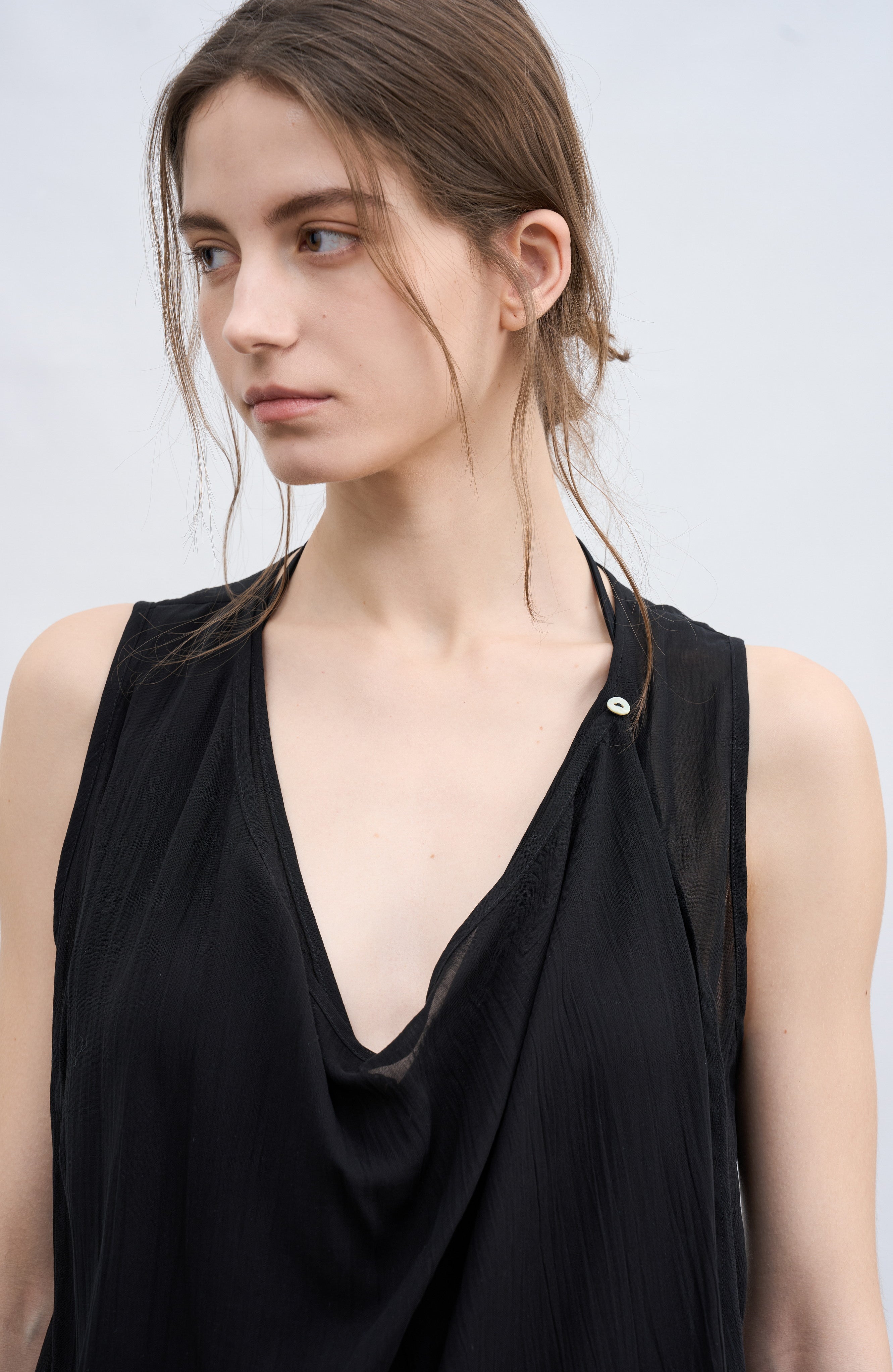 LAYER FRILL CHIFFON BLOUSE