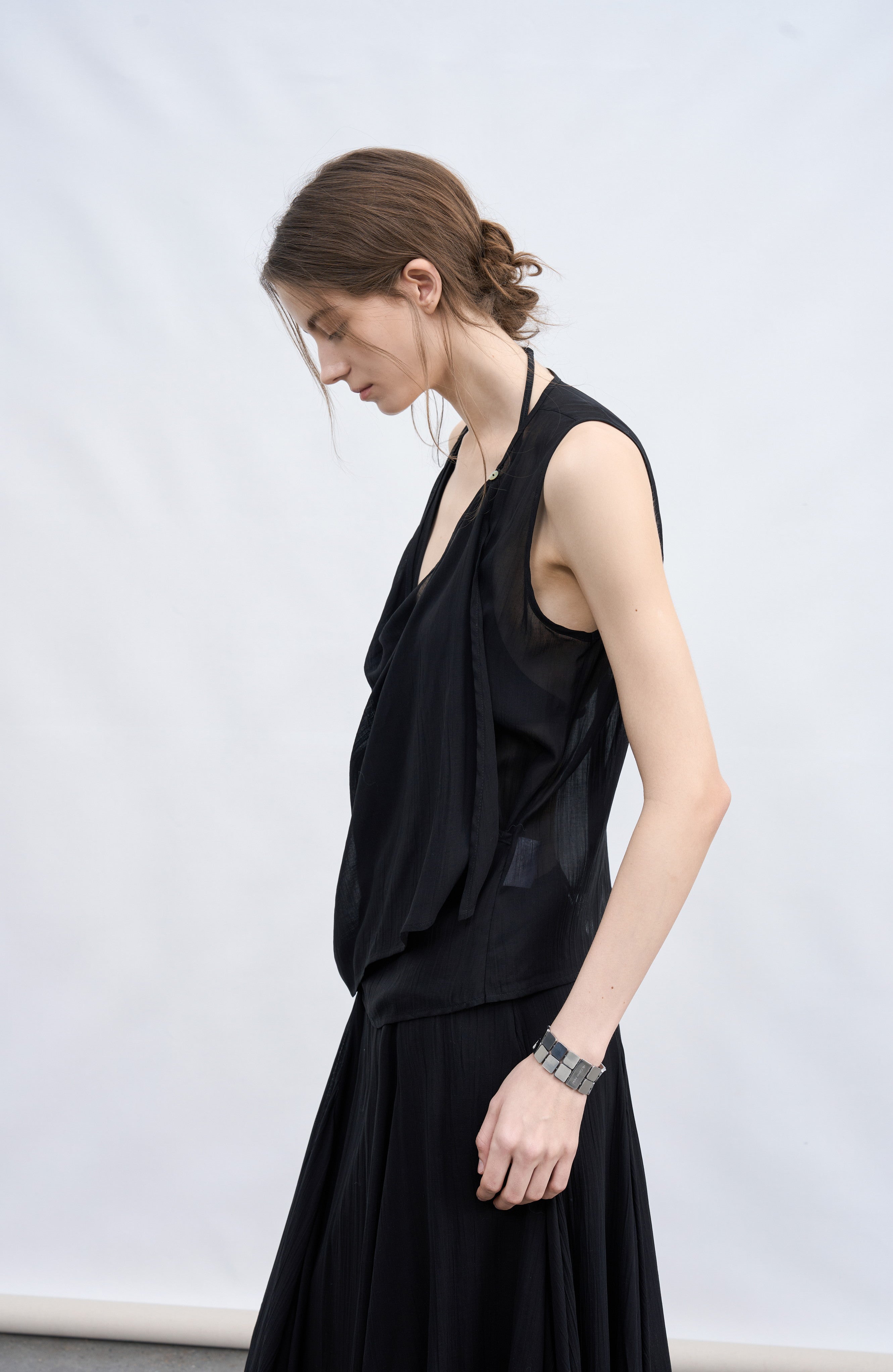 LAYER FRILL CHIFFON BLOUSE