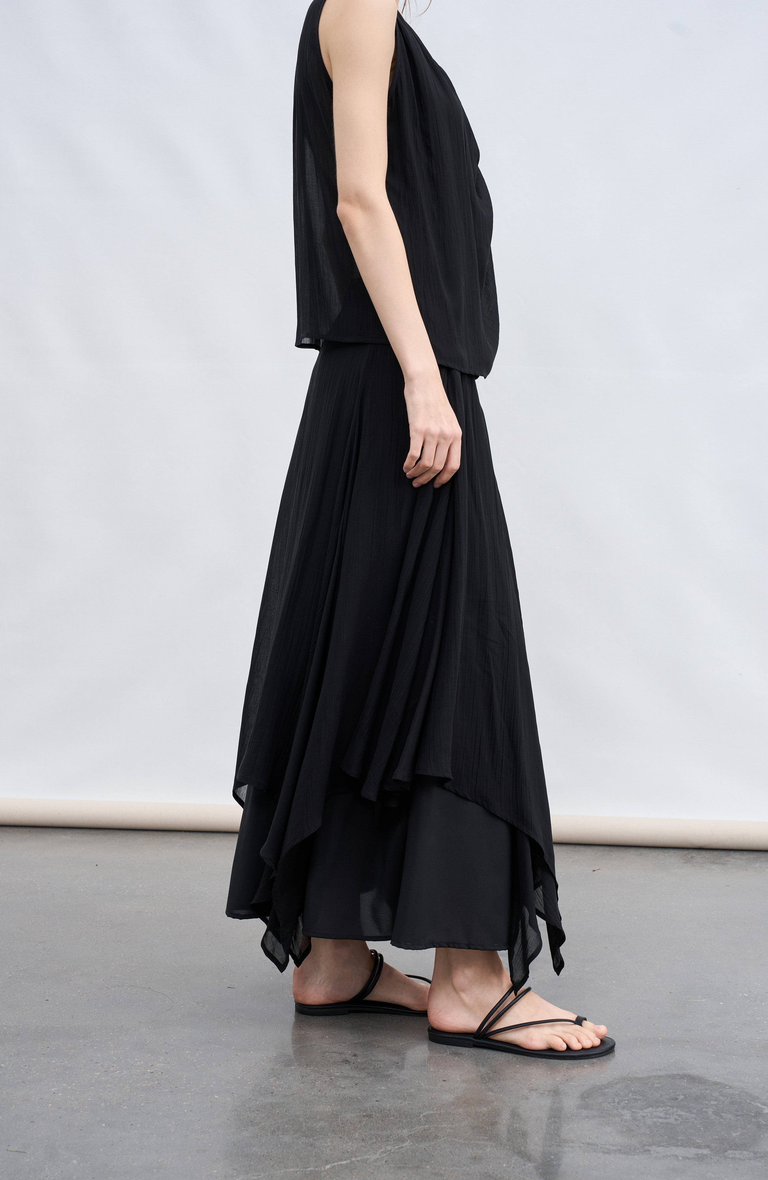 MIX FRILL CHIFFON SKIRT / 믹스 프릴 쉬폰 스커트