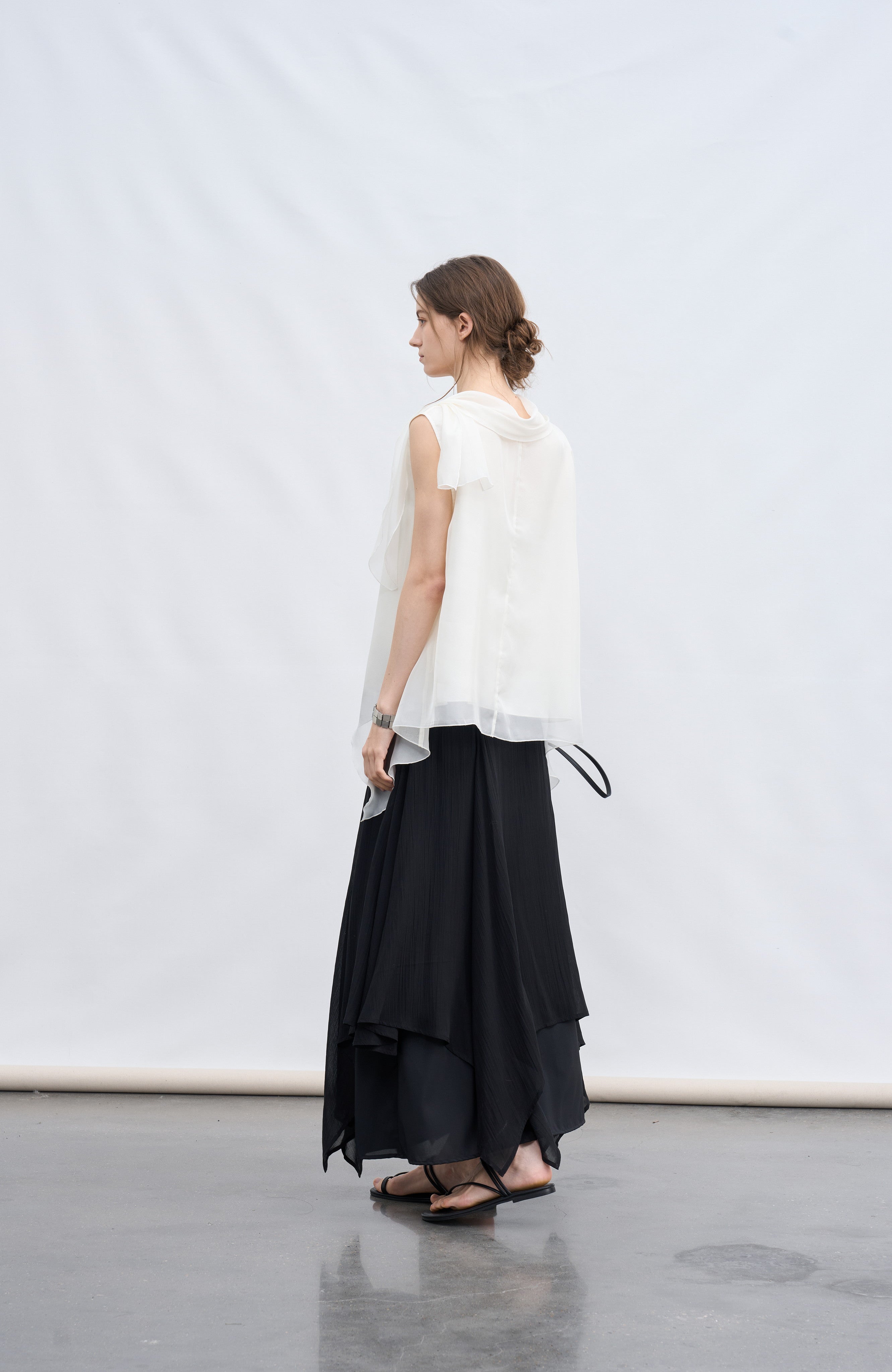 MIX FRILL CHIFFON SKIRT / 믹스 프릴 쉬폰 스커트