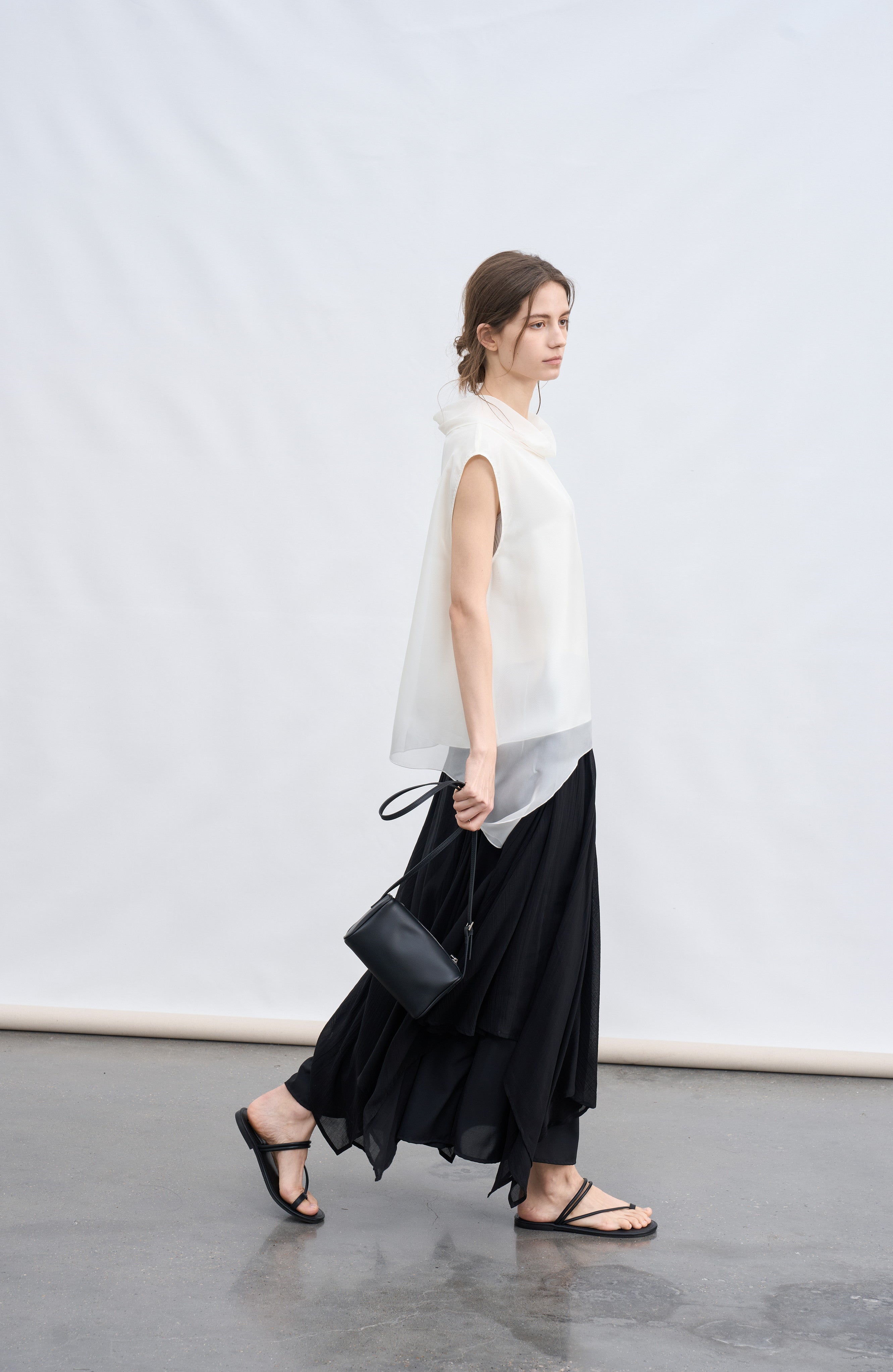MIX FRILL CHIFFON SKIRT / 믹스 프릴 쉬폰 스커트