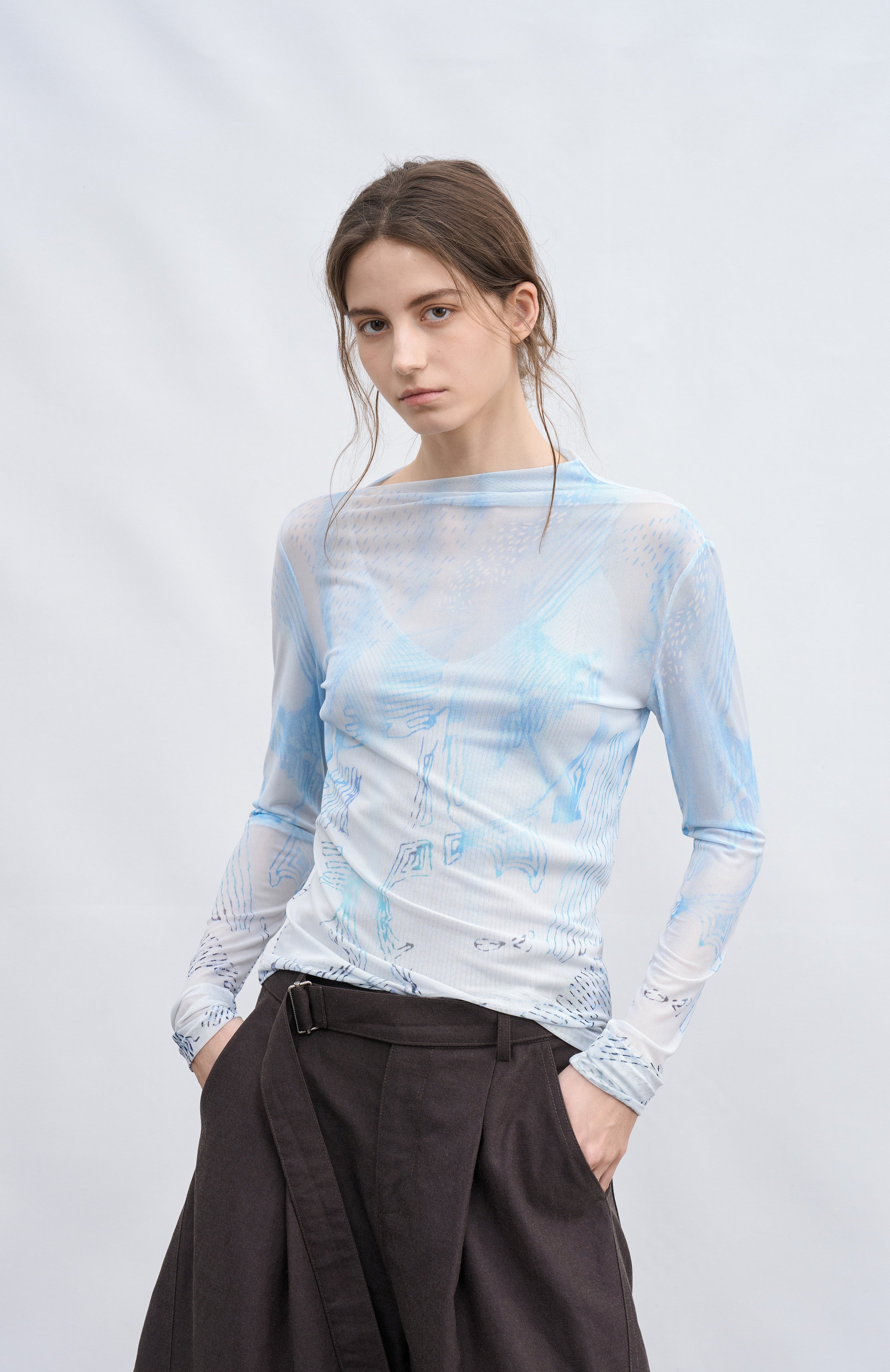 BLUE DRIP SHEER TOP / ブルードリップシアートップ