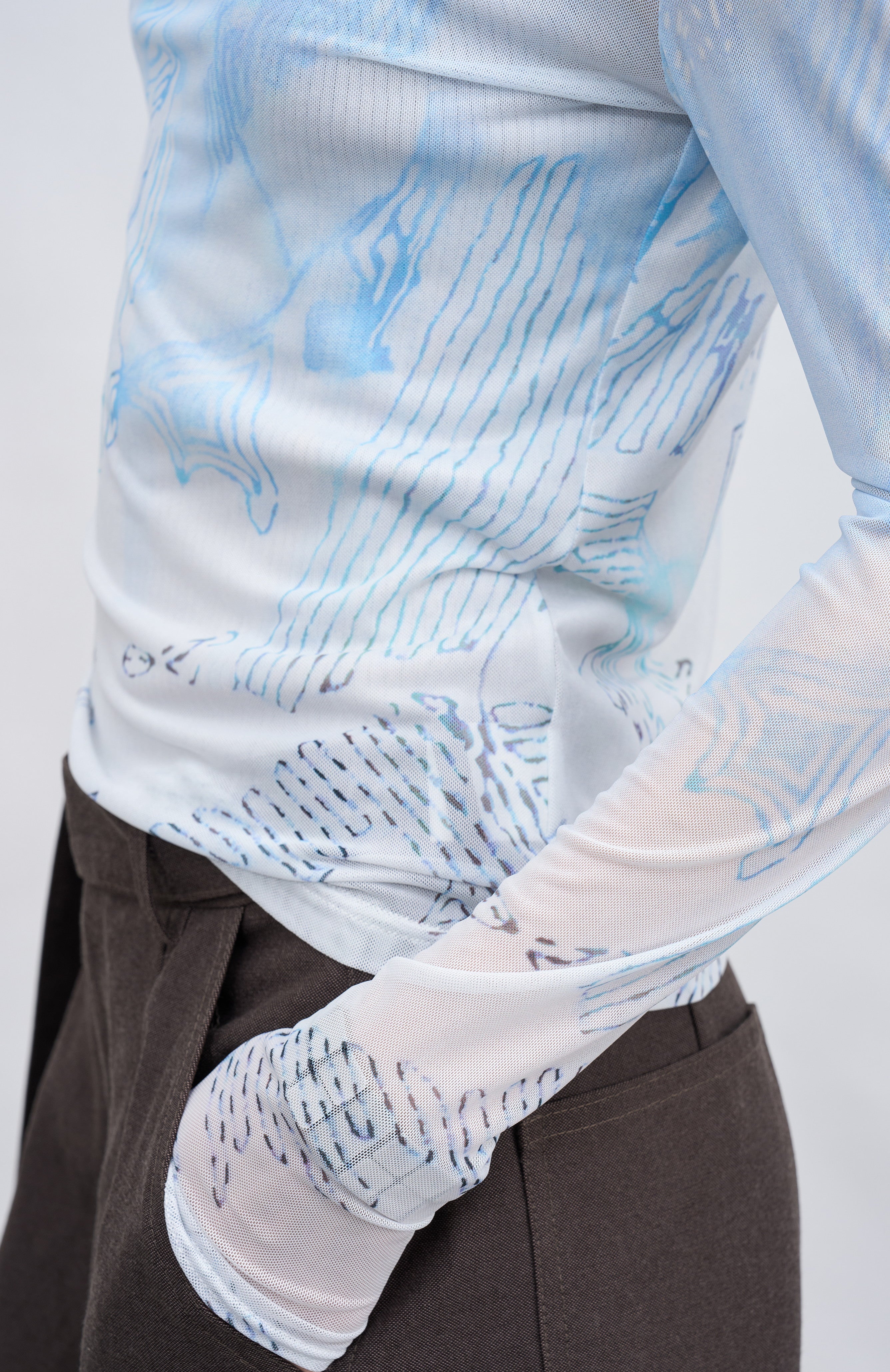 BLUE DRIP SHEER TOP / ブルードリップシアートップ