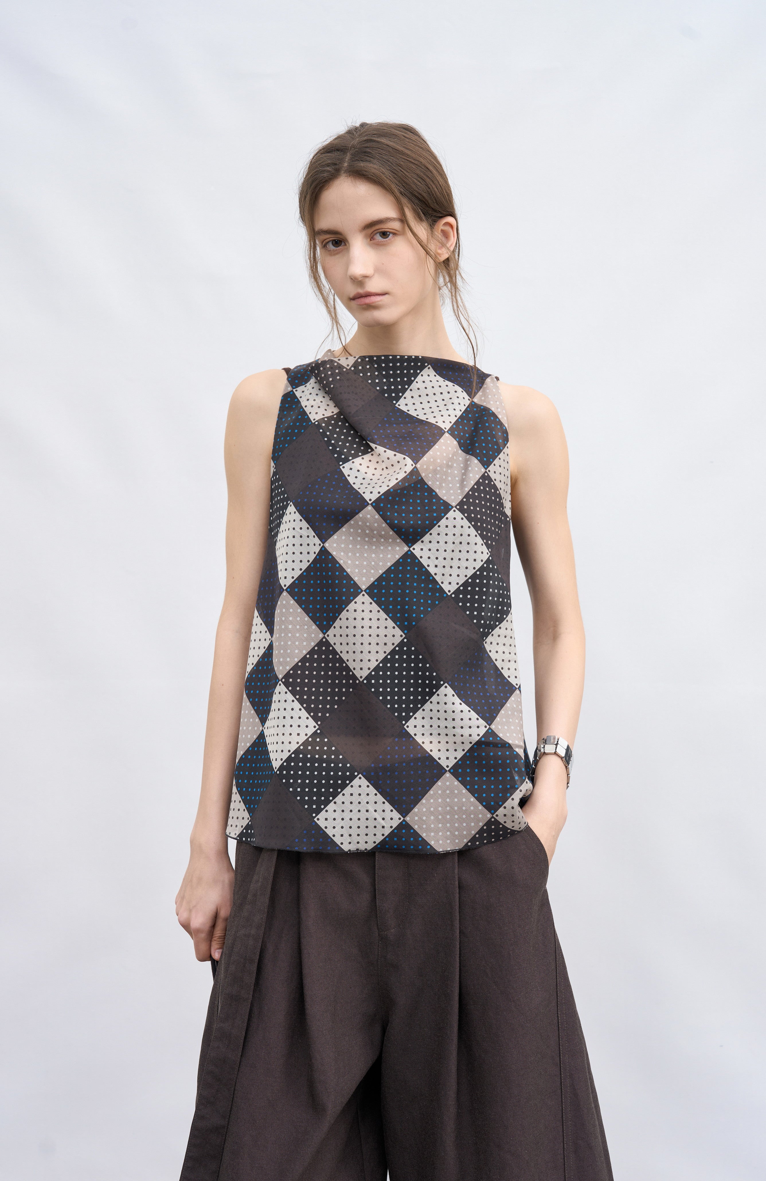 airy ♡です¨̮ )/ AIRY DOT CHECK TOP / エアリードットチェックトップ