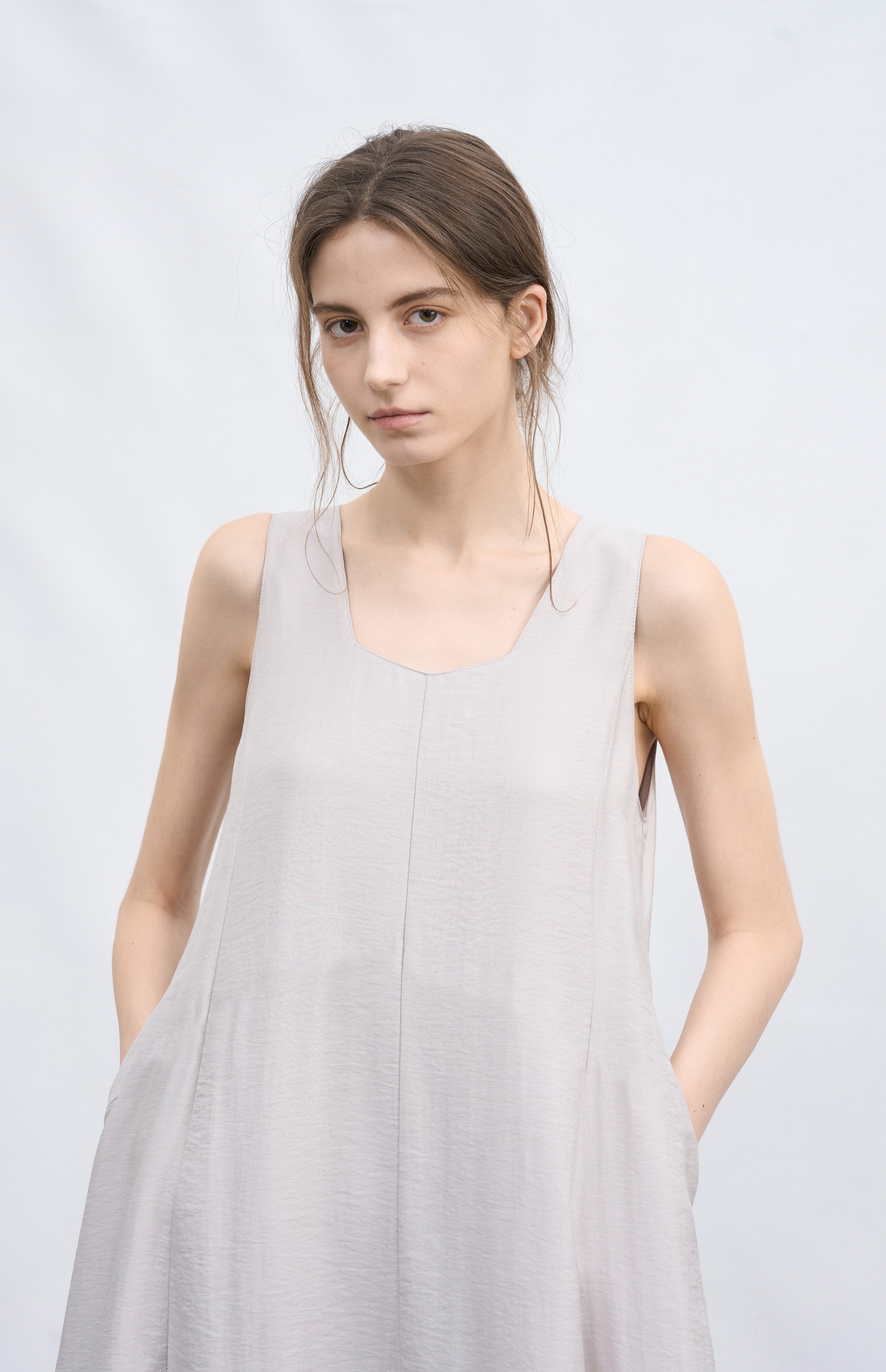 RANDOM TUCK PUFF DRESS / 랜덤 턱 퍼프 원피스