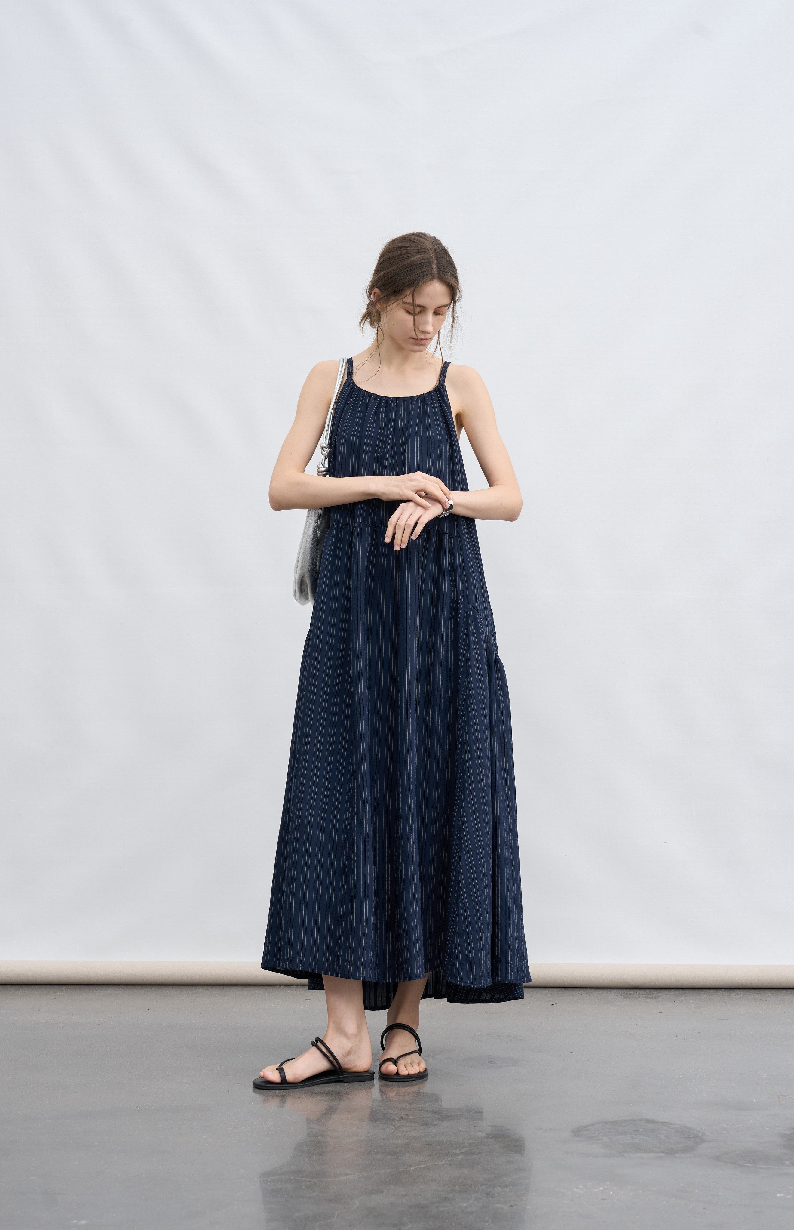 NAVY BLUE STRIPE DRESS