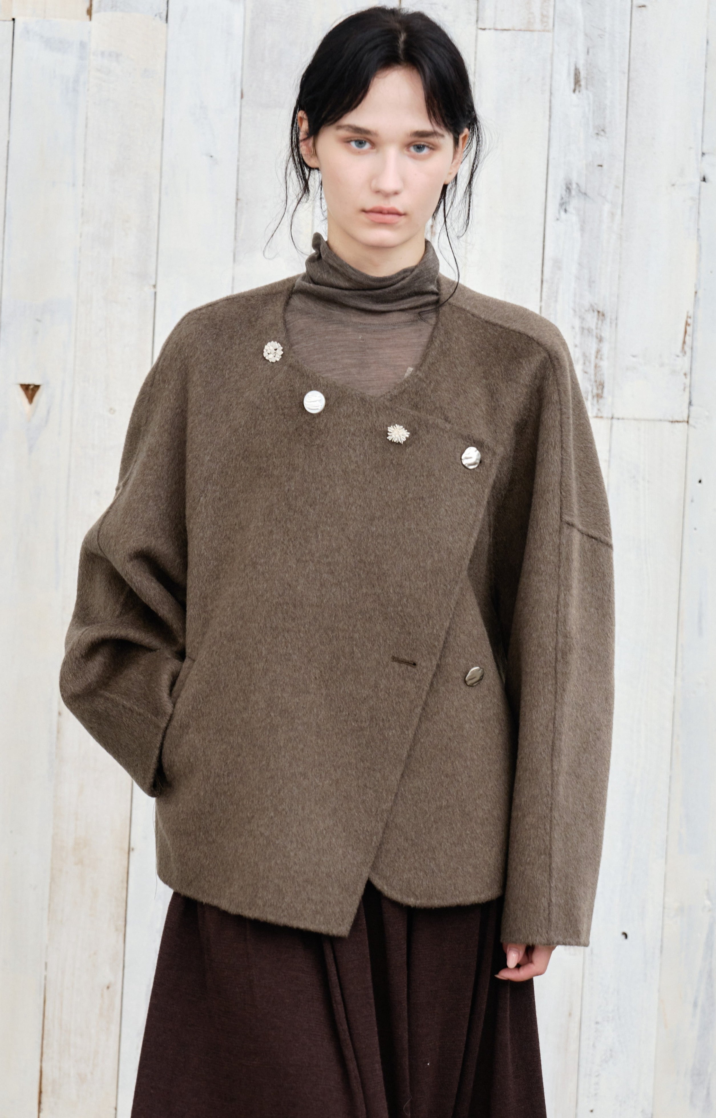 ASSORTED BUTTON WOOL COAT