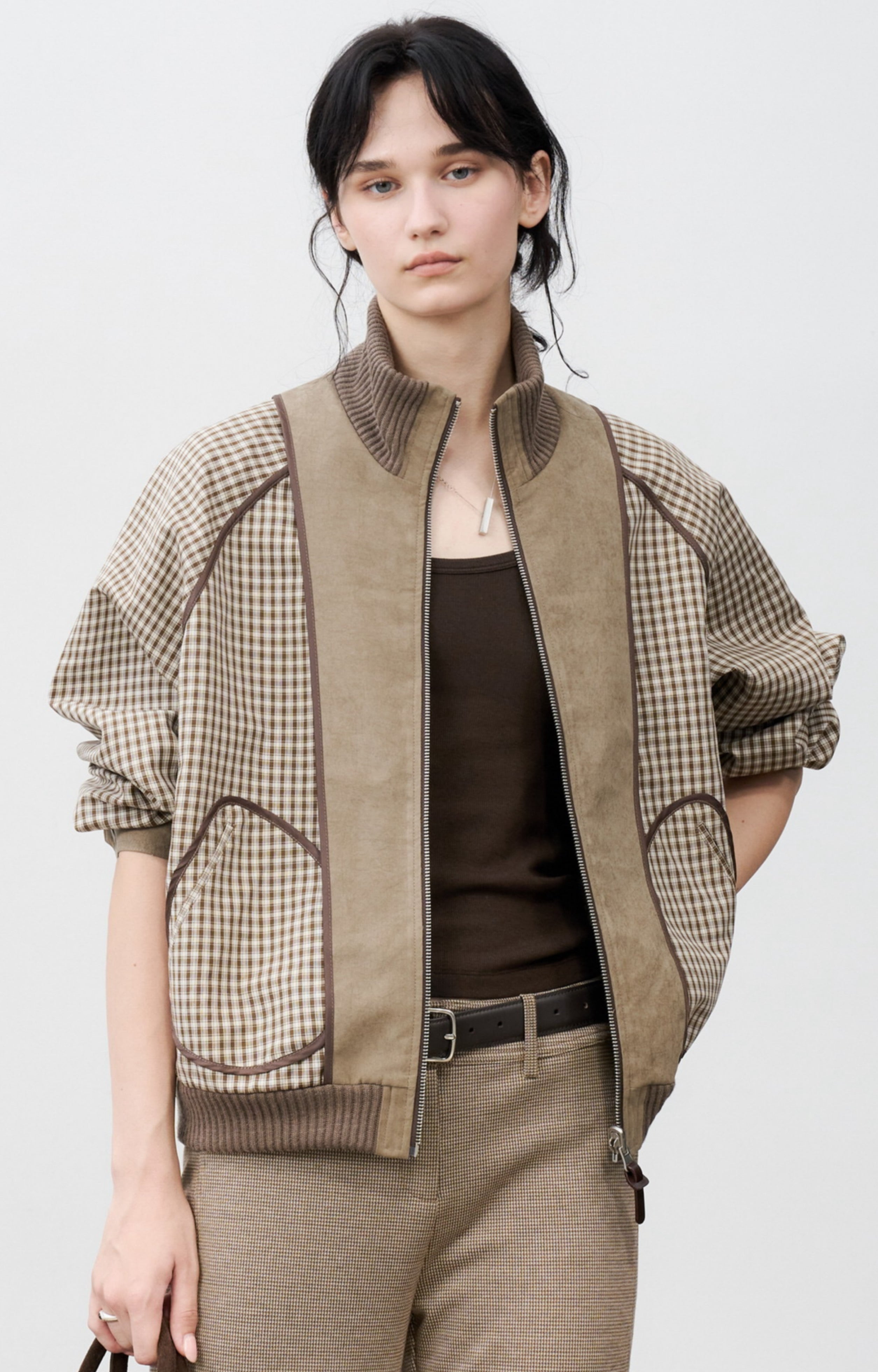 REVERSE PLAID DESIGN JACKET / 리버스 체크 디자인 재킷