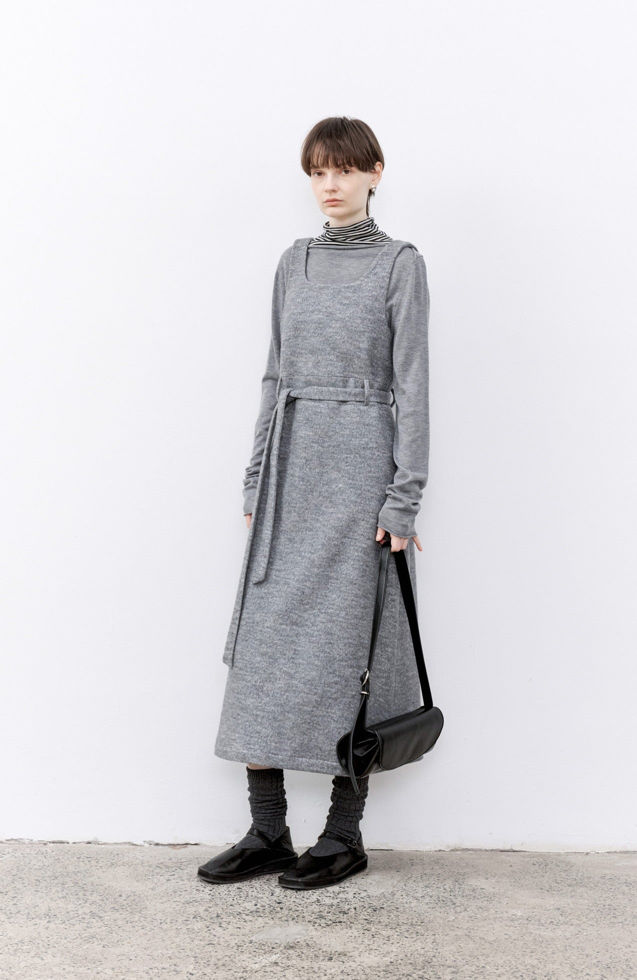 BELT MARK WOOL DRESS