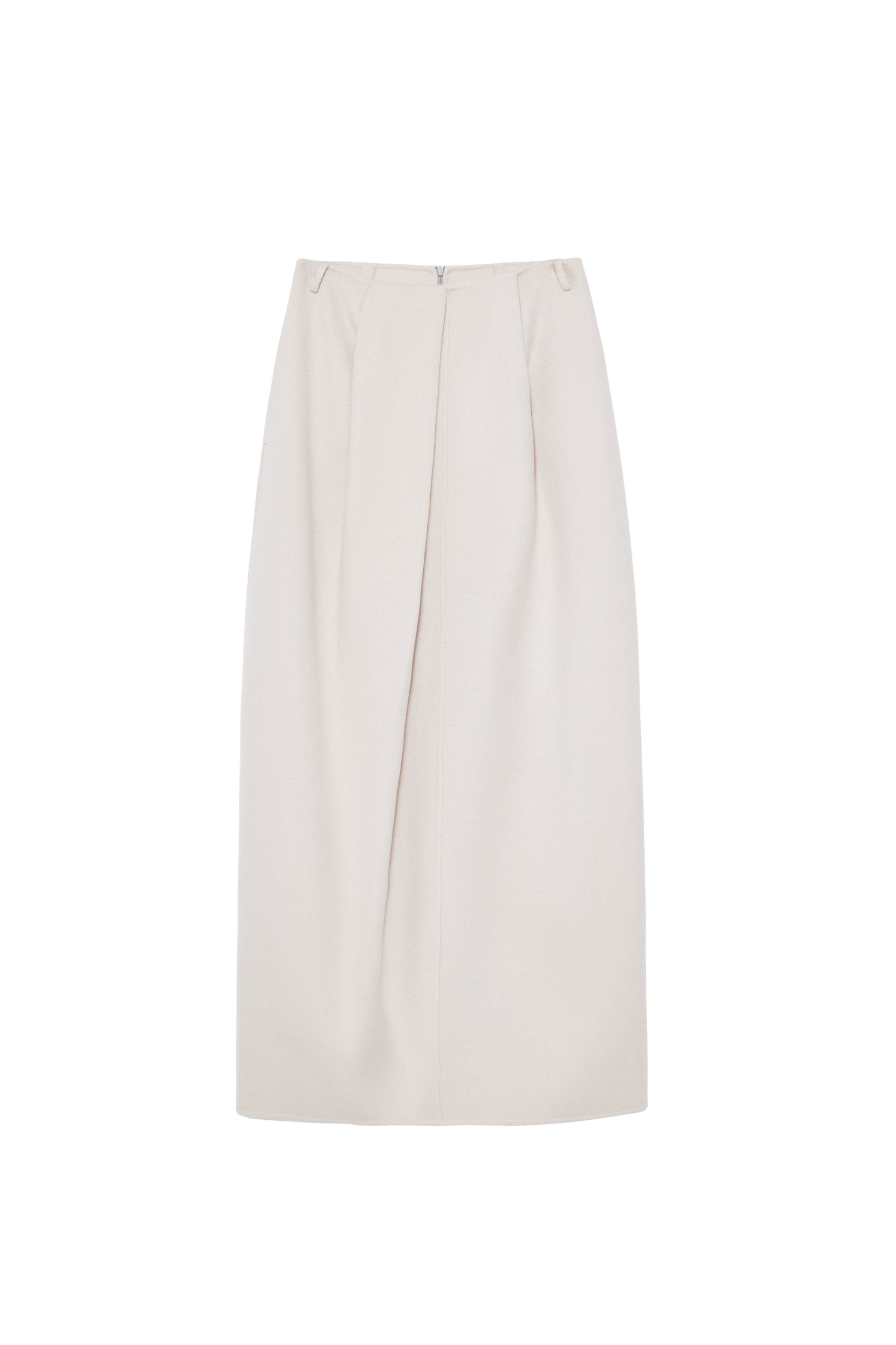 PUFF PLEATED WOOL SKIRT