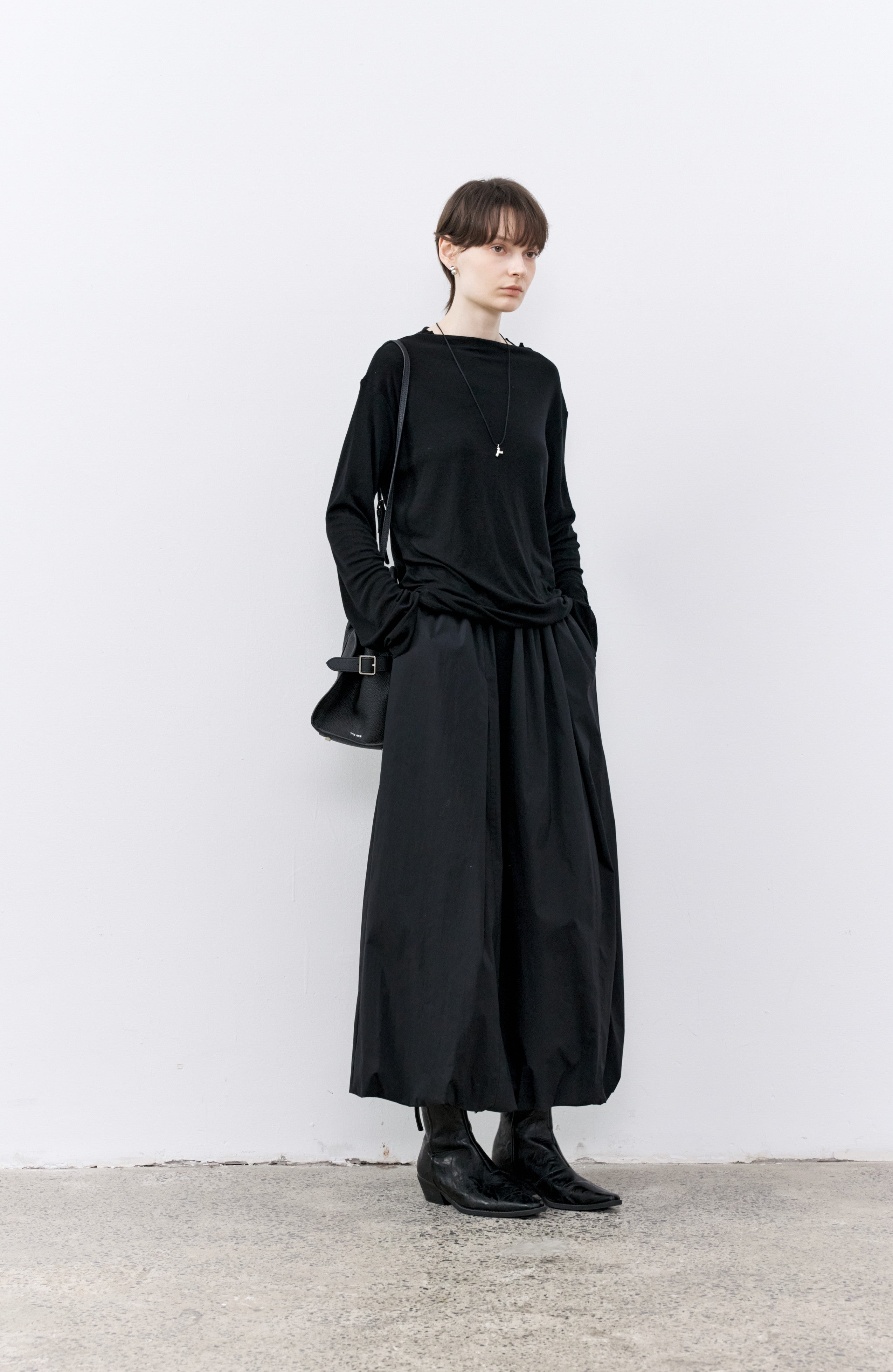 BOAT NECK DRAPE TOP / ボートネックドレープトップ