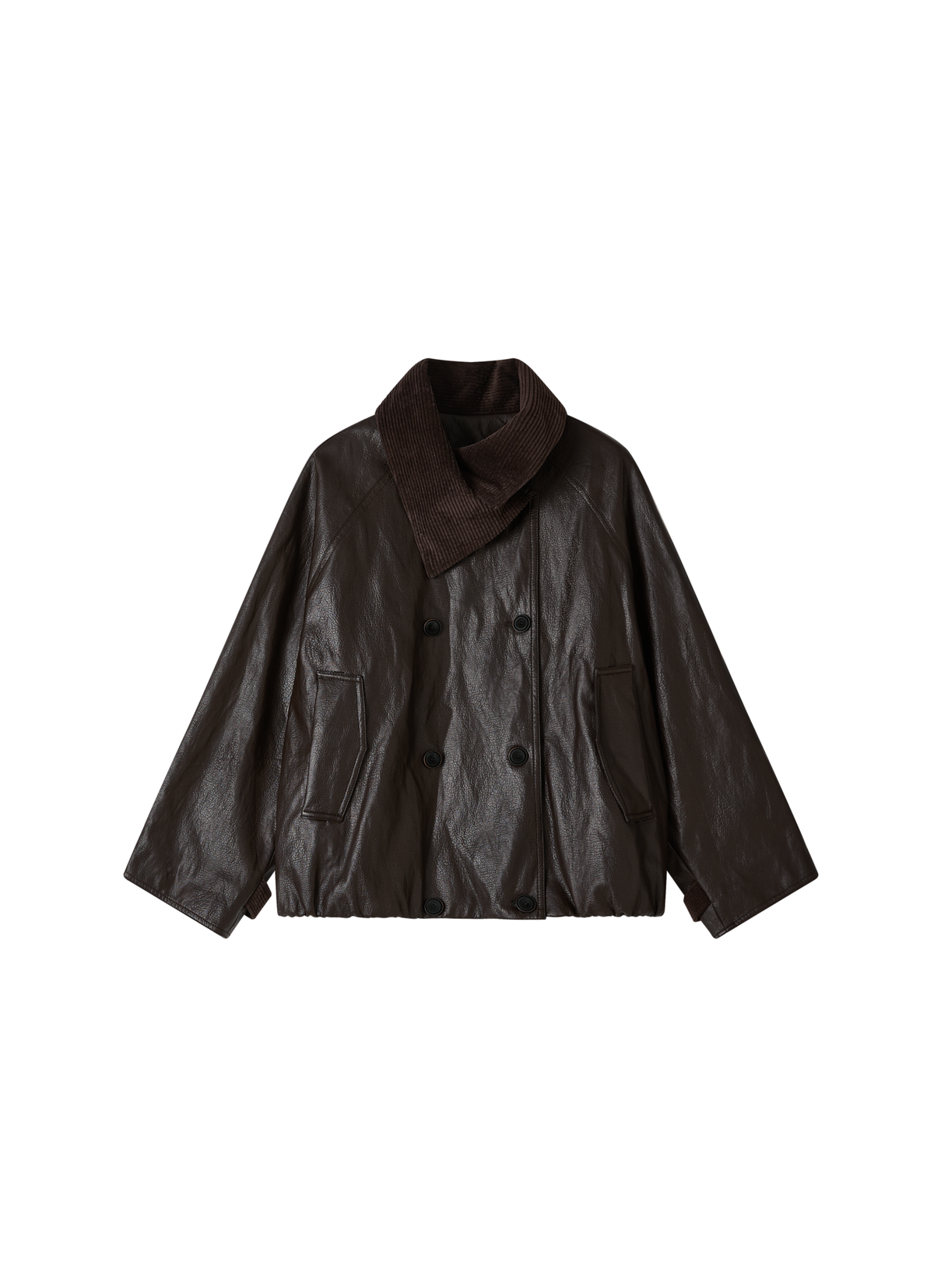 WRAP LAPEL LEATHER TRENCH