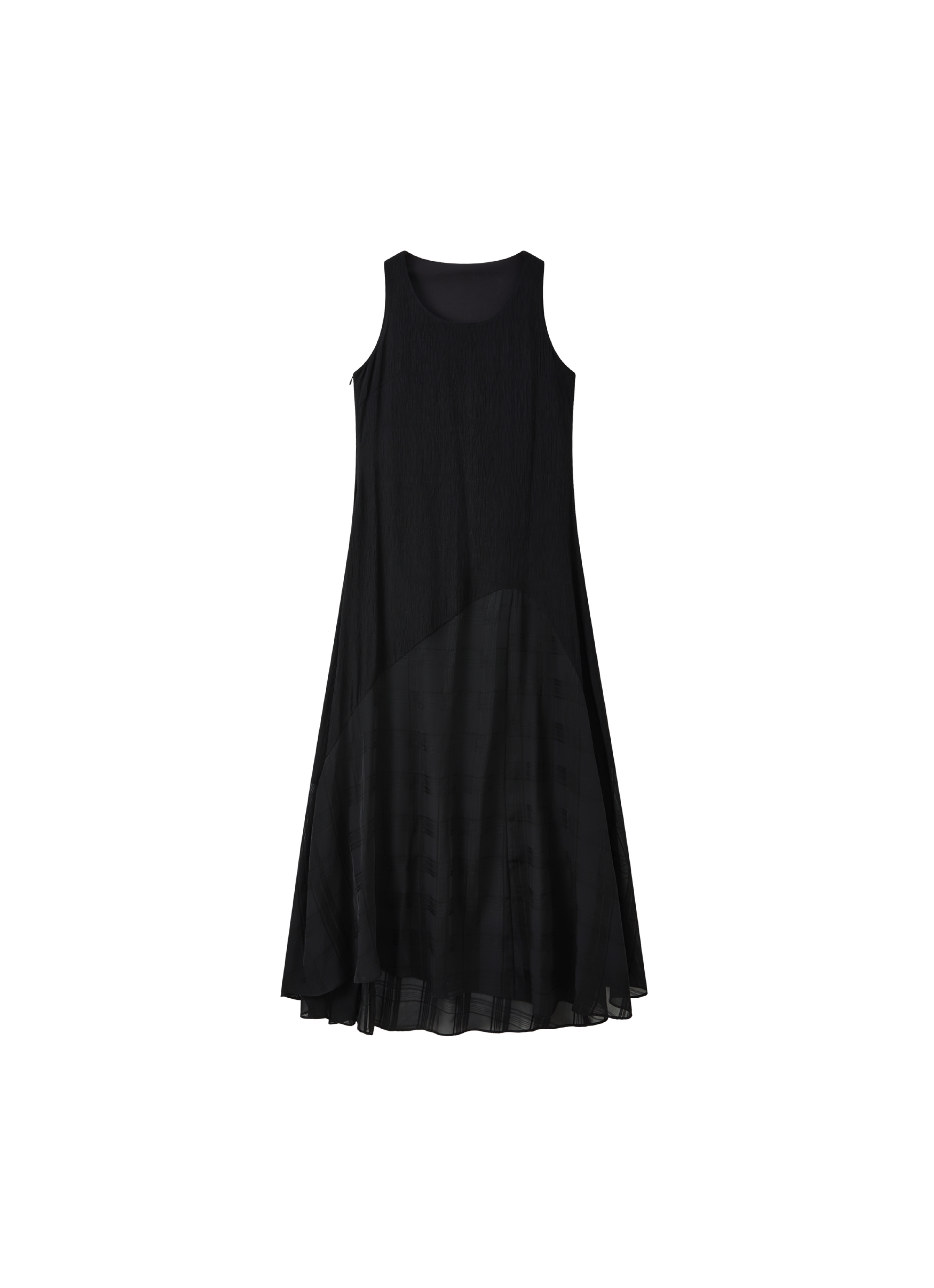 SHEER PLAID LAYER DRESS