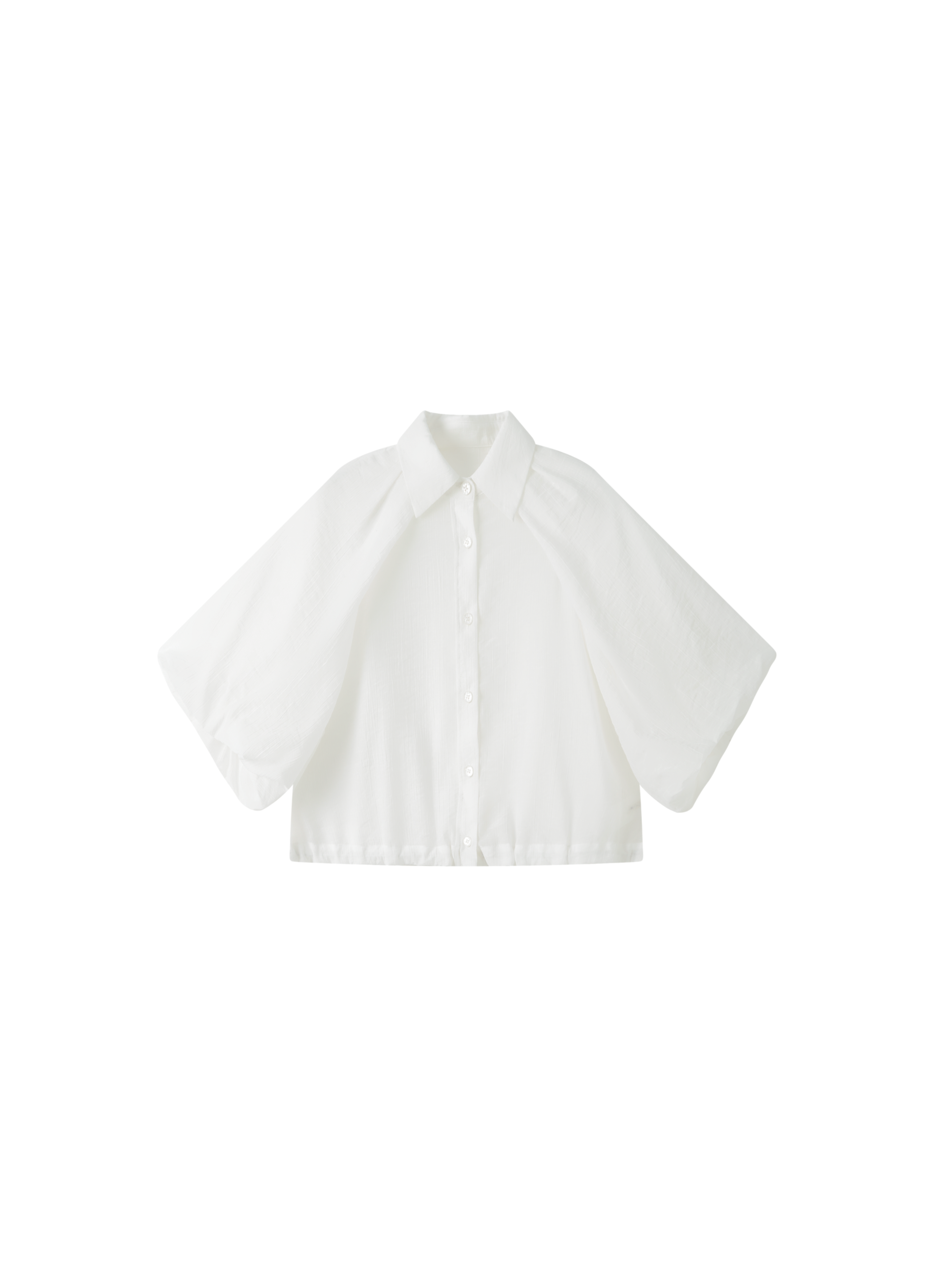 BALLOON SLEEVE DRAPE SHIRT