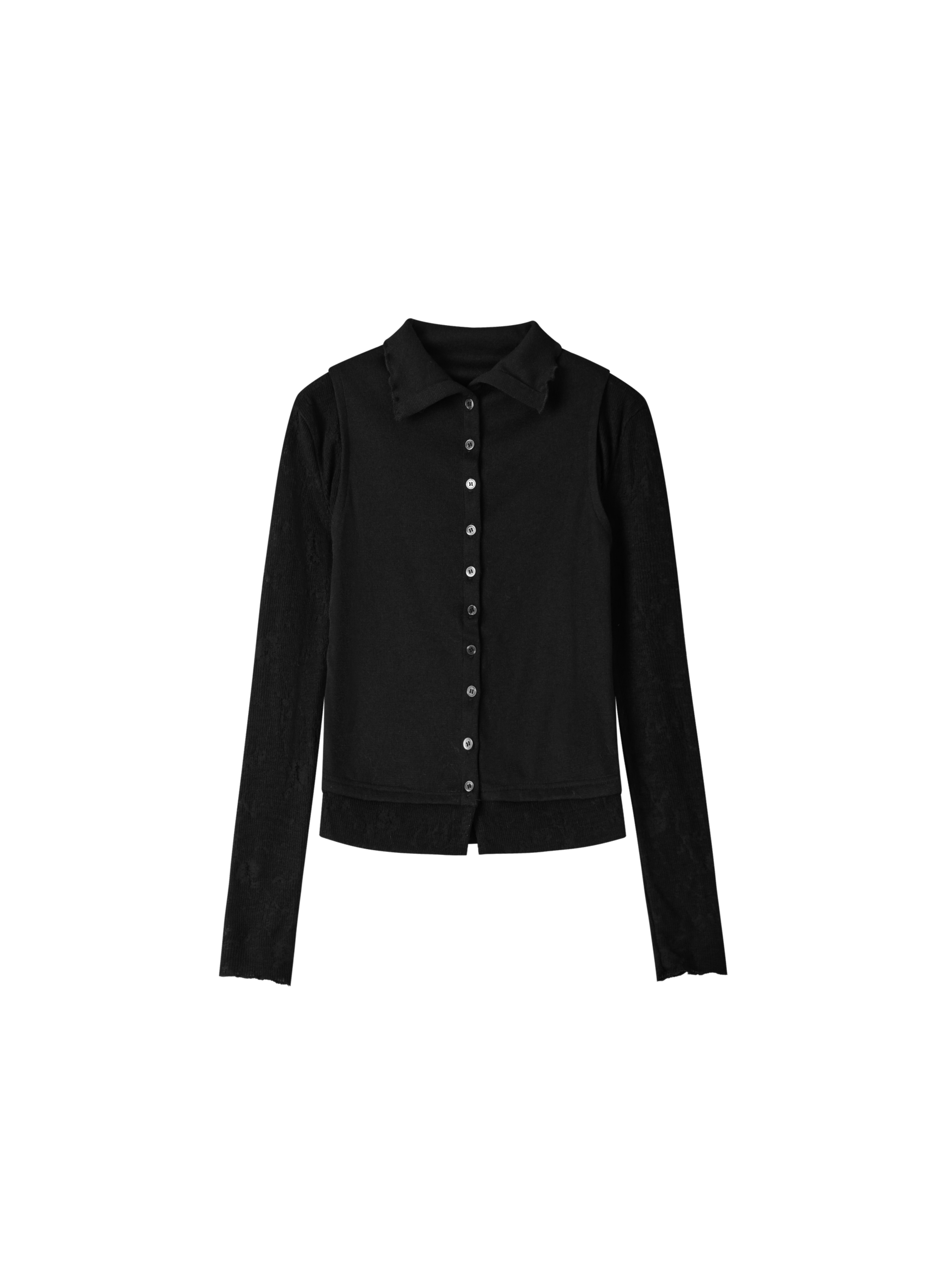 JACQUARD SLEEVE FIT TOP