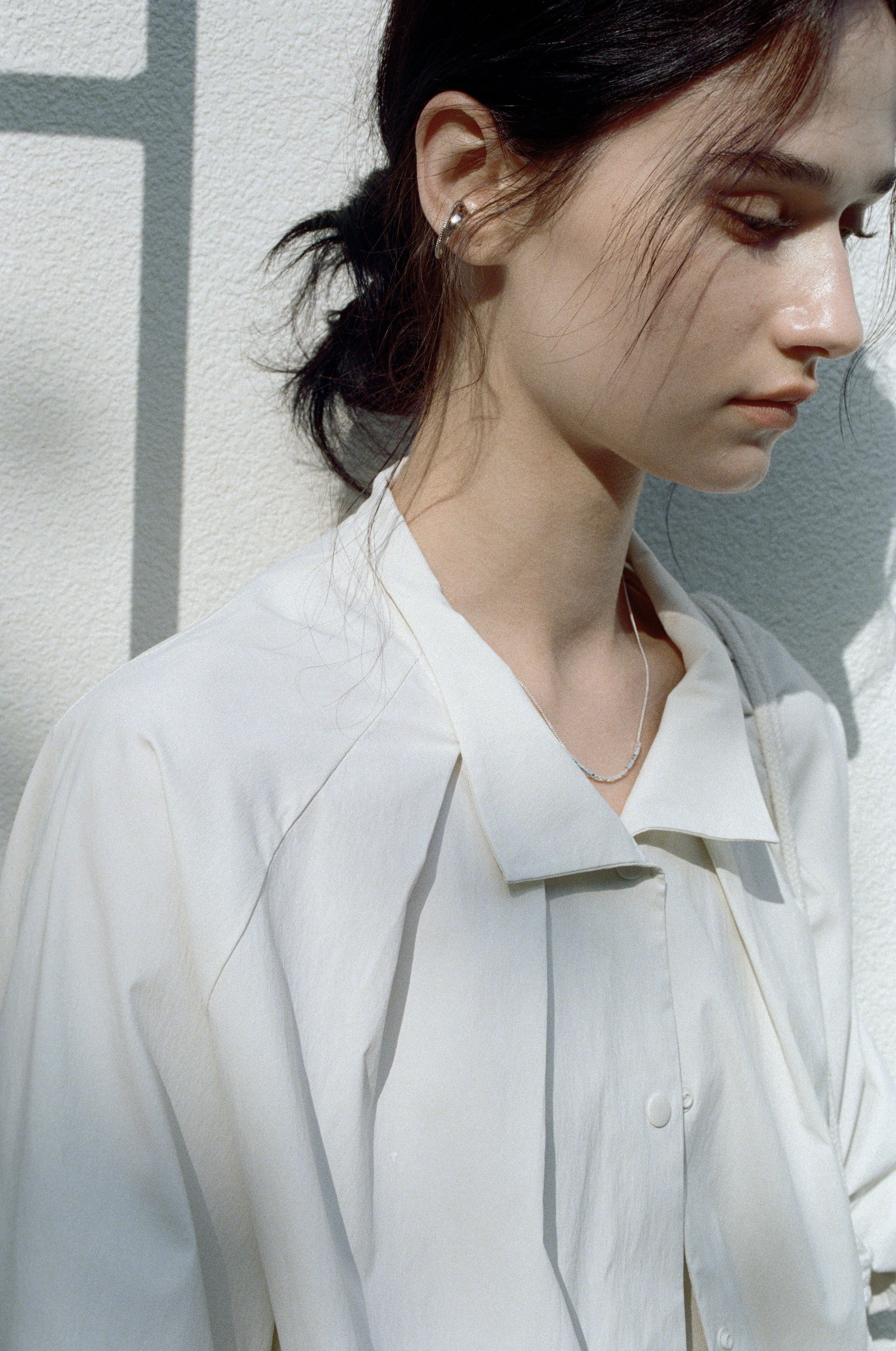 UV CUT NECK PLEATED DRAPE BLOUSON / UVカットネックプリーツドレープブルゾン