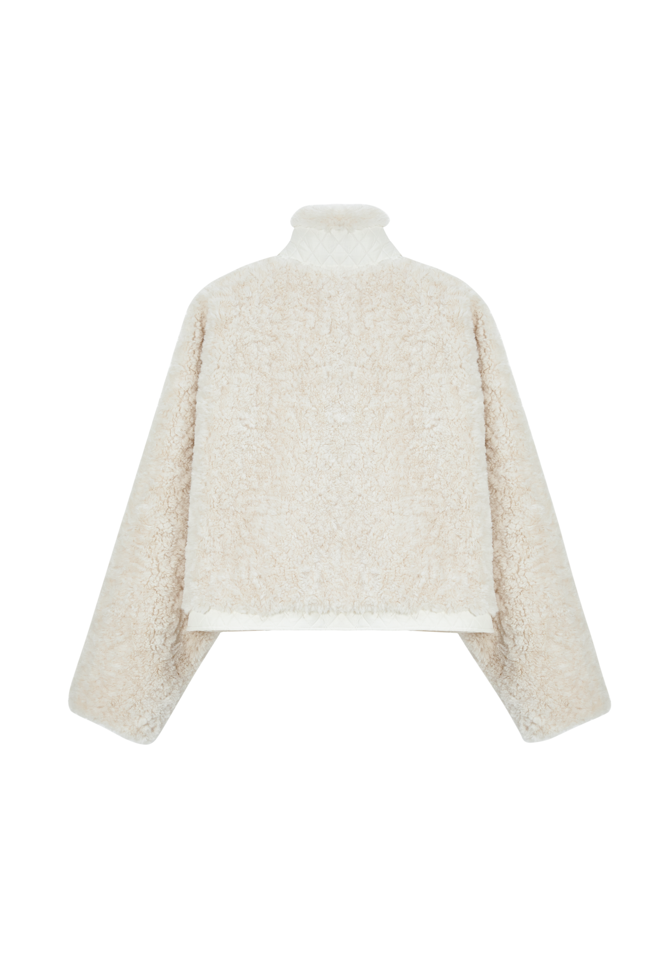 CONTRAST BOA MOUTON JACKET