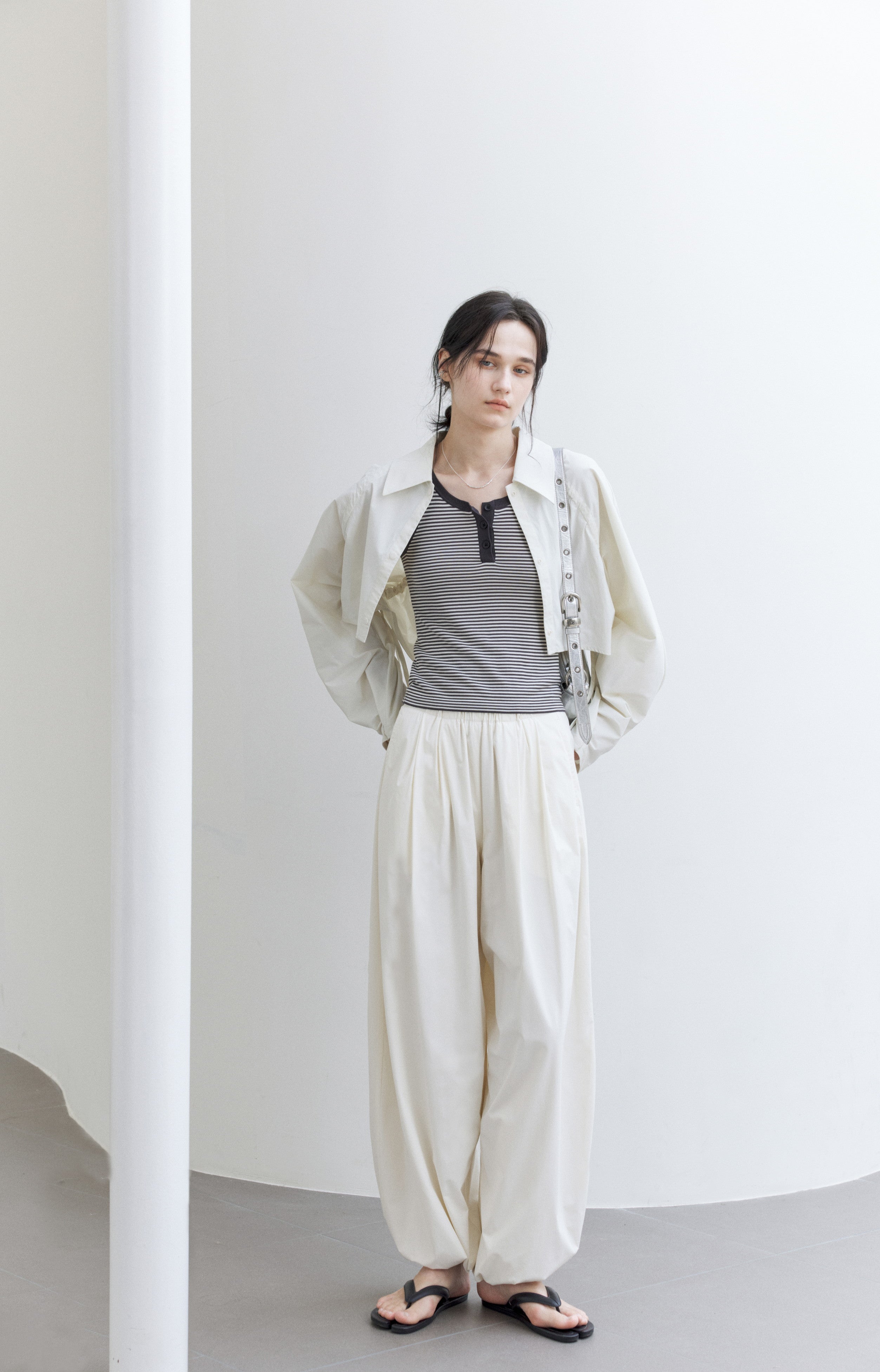 UV CUT SMOOTH SAROUEL PANTS/UV 컷 부드러운 사루엘 팬츠