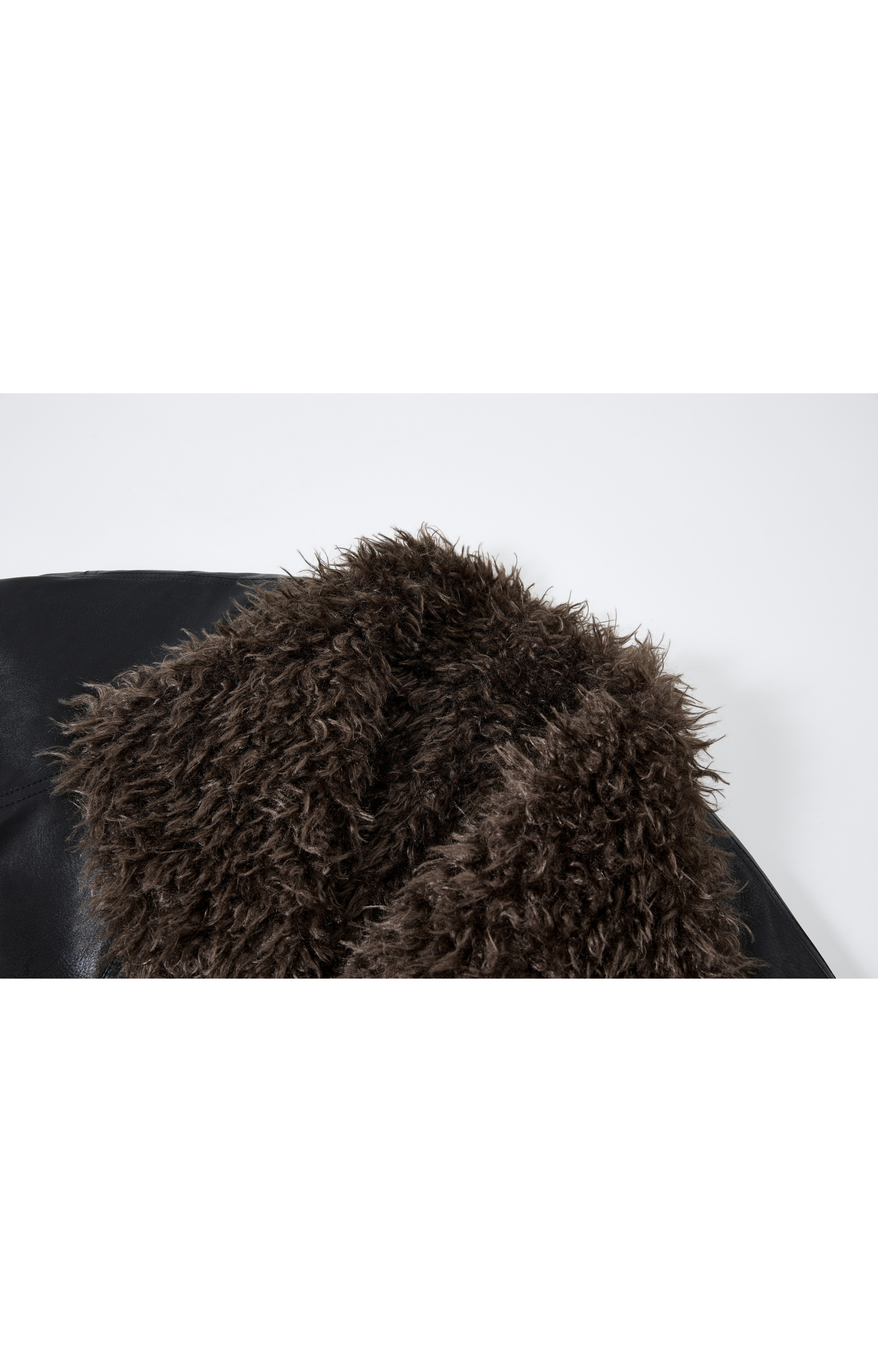 FUR LAPEL LEATHER JACKET