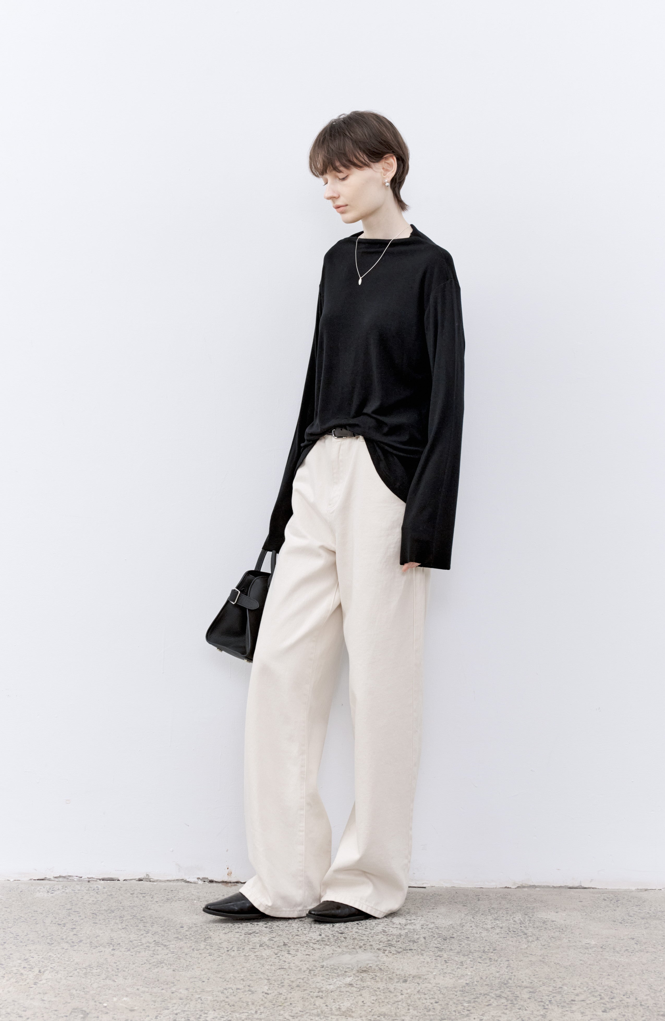 BOAT NECK DRAPE TOP / ボートネックドレープトップ