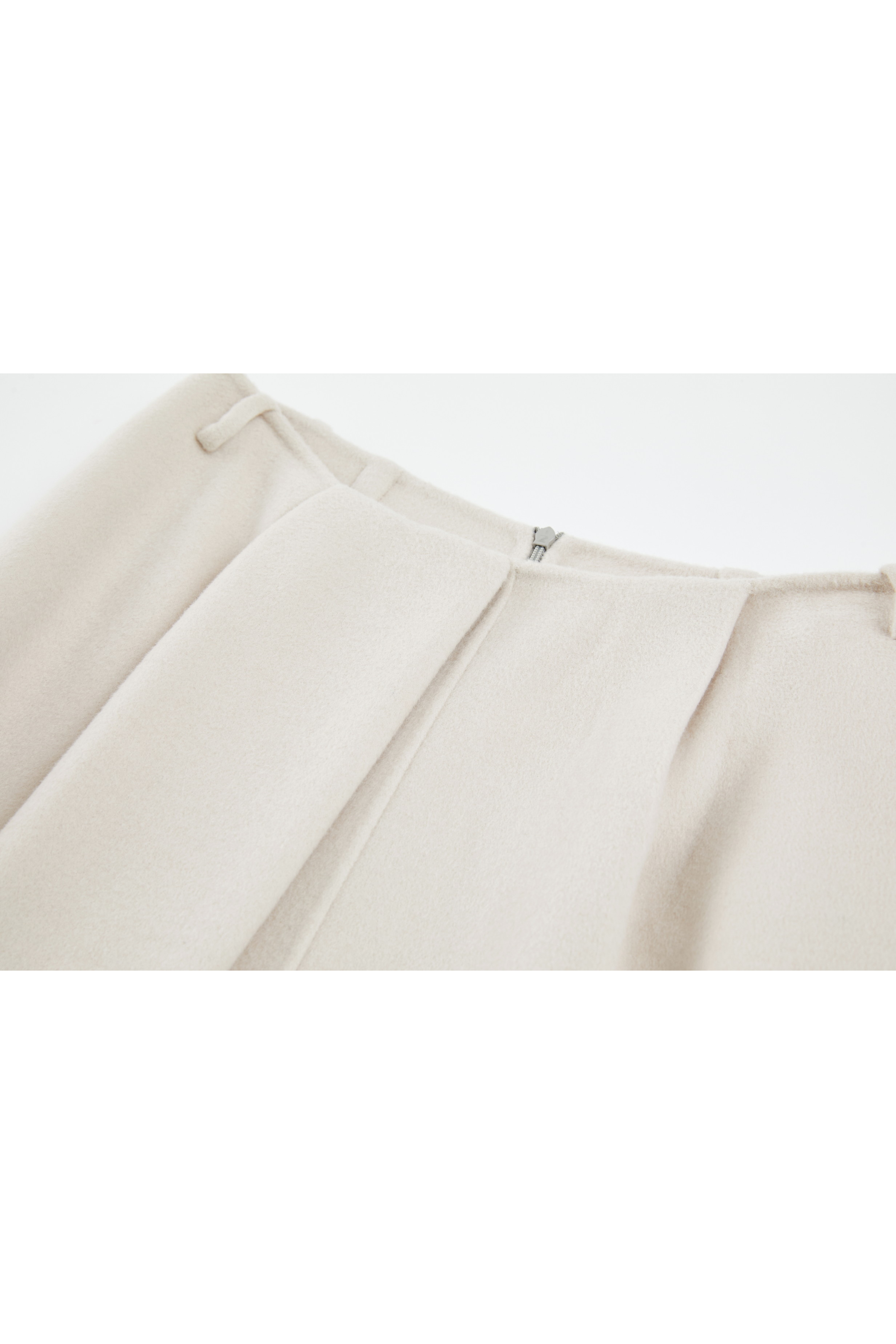 PUFF PLEATED WOOL SKIRT