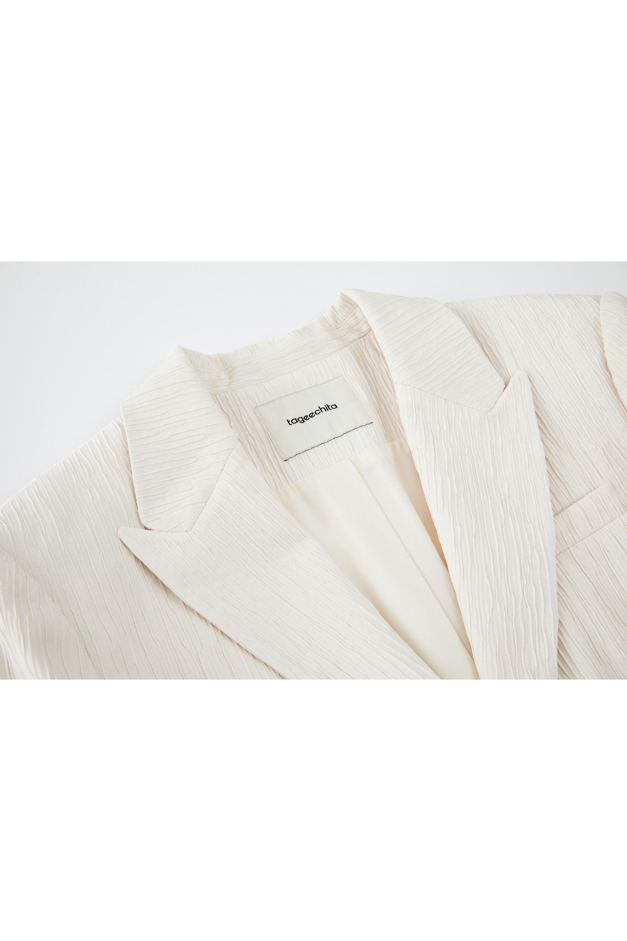 STRIPED WRINKLE WHITE JACKET / ストライプリンクルホワイトジャケット