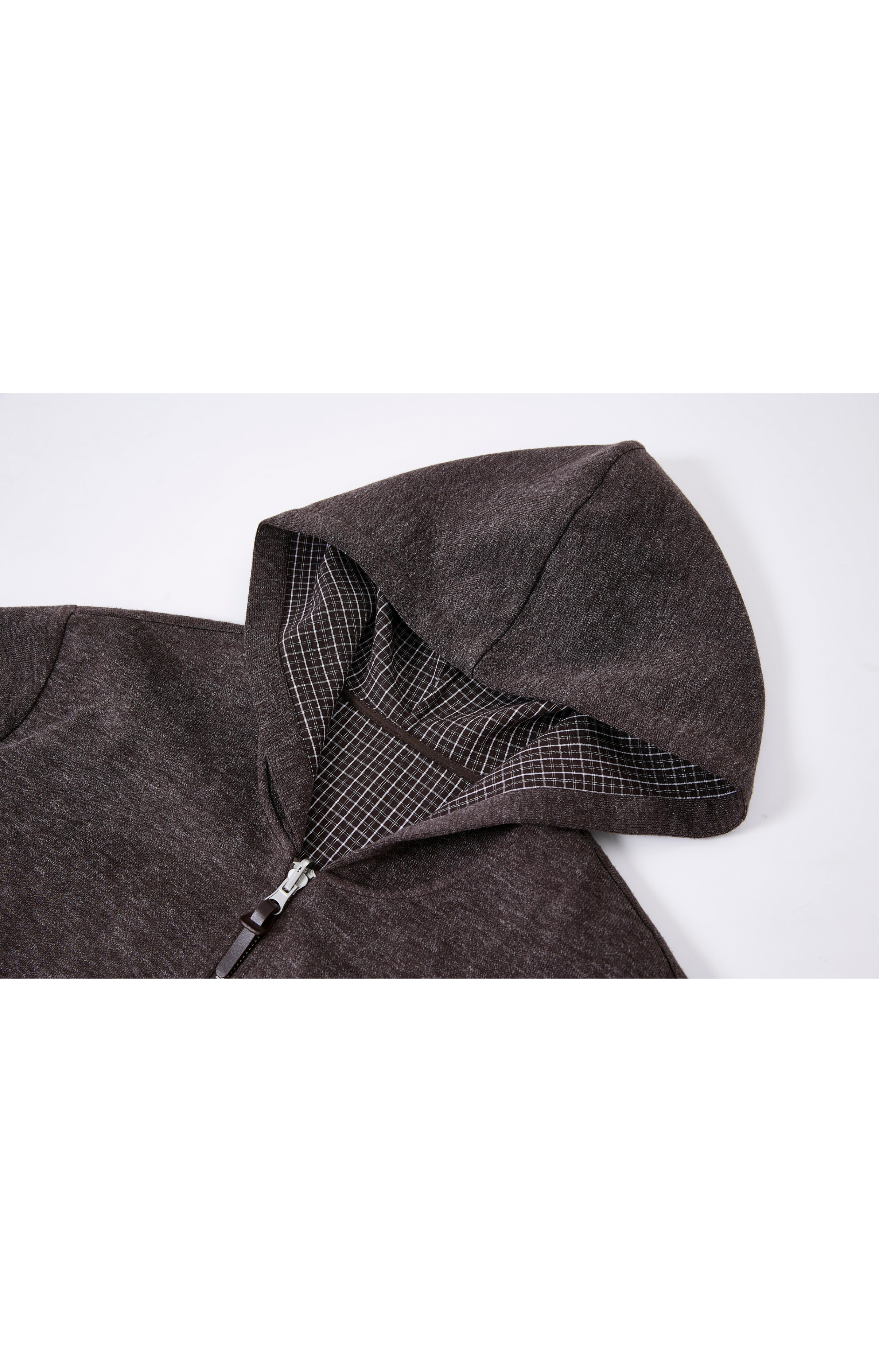 REVERSIBLE PLAID HOODED CARDIGAN / 리버시블 체크 푸드 카디건