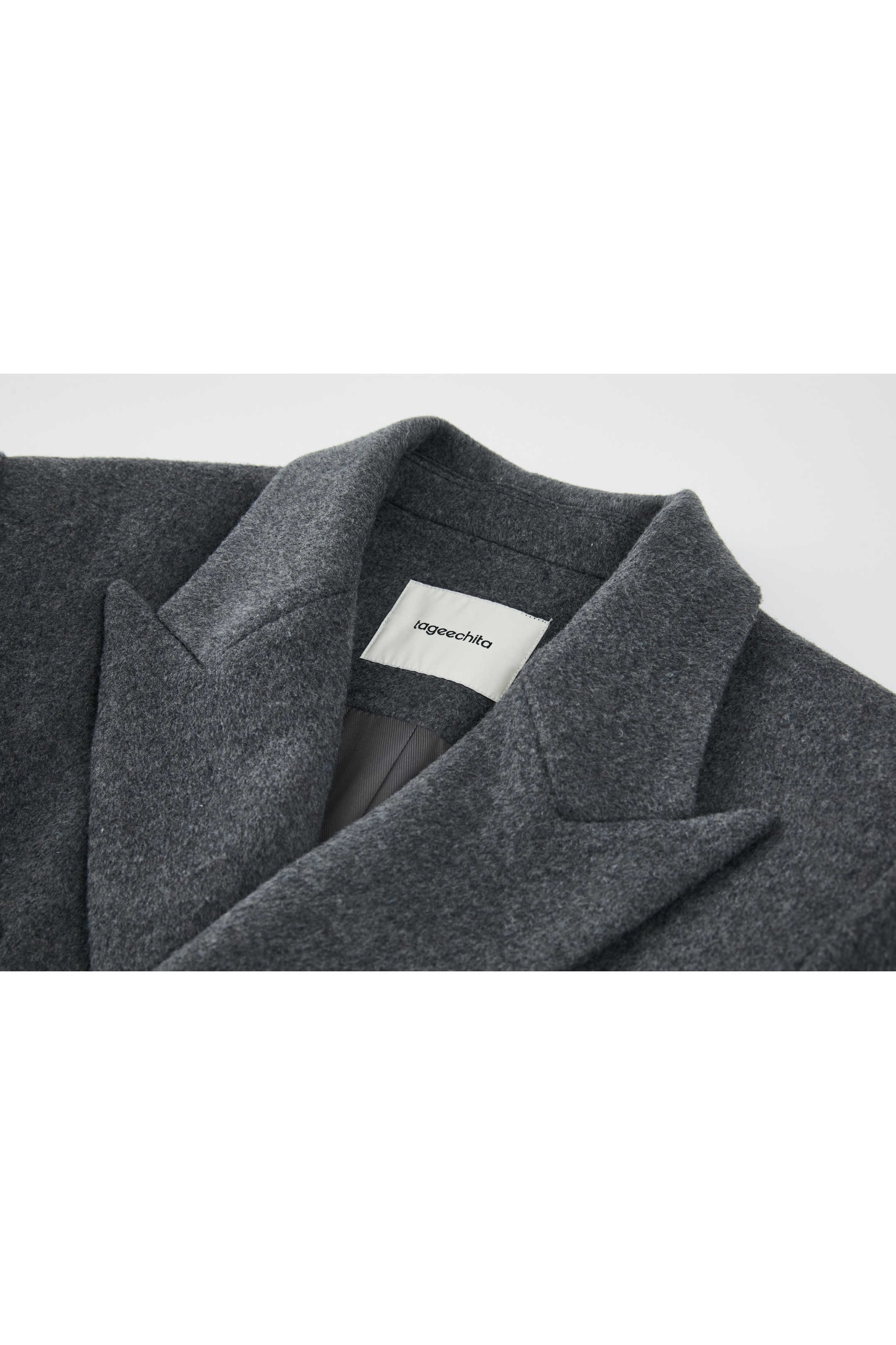 かぐれ ウールシングルロングPコート グレー GRAY LONG PEA COAT / グレーロングピーコート