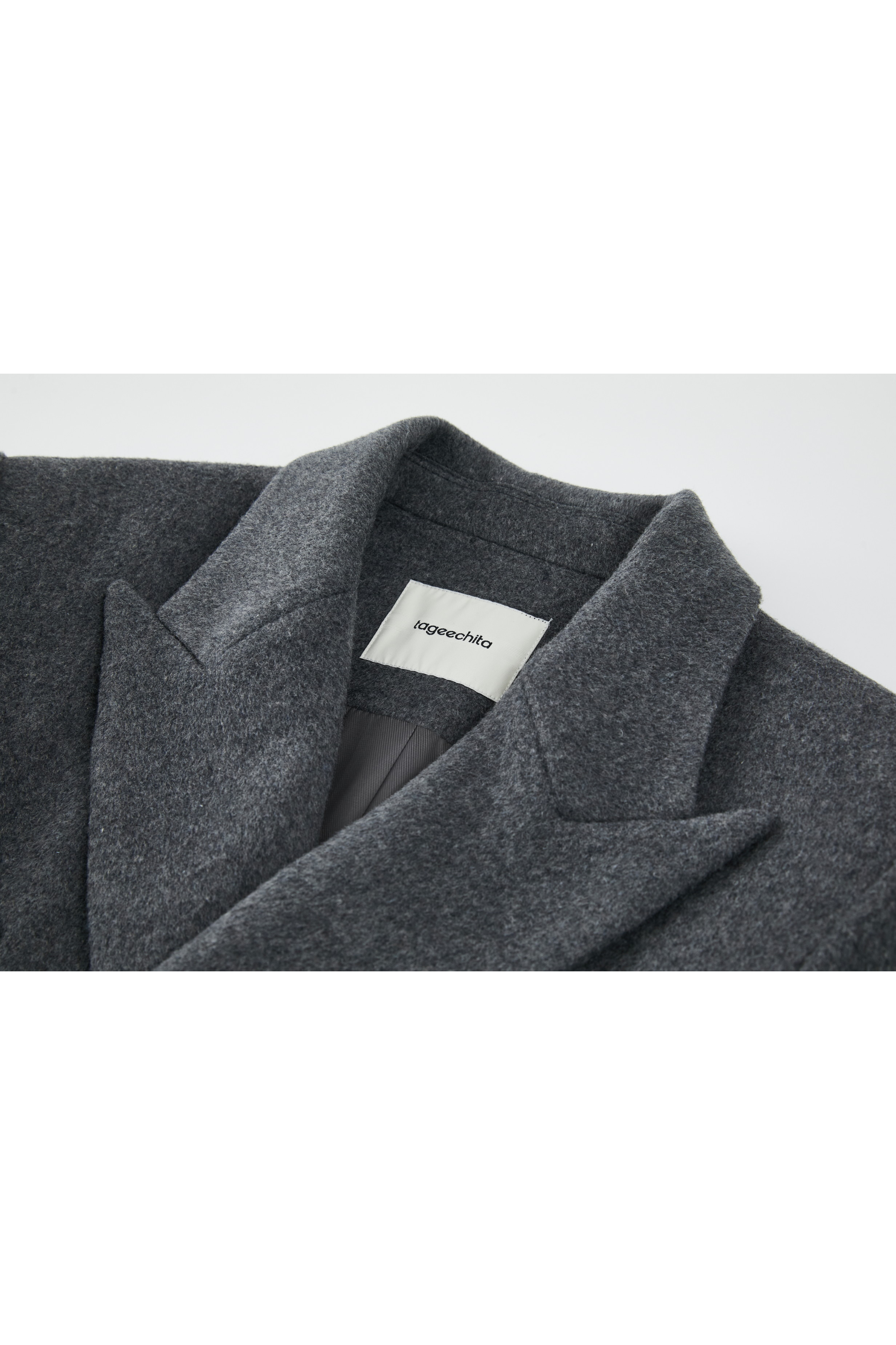 GRAY LONG PEA COAT