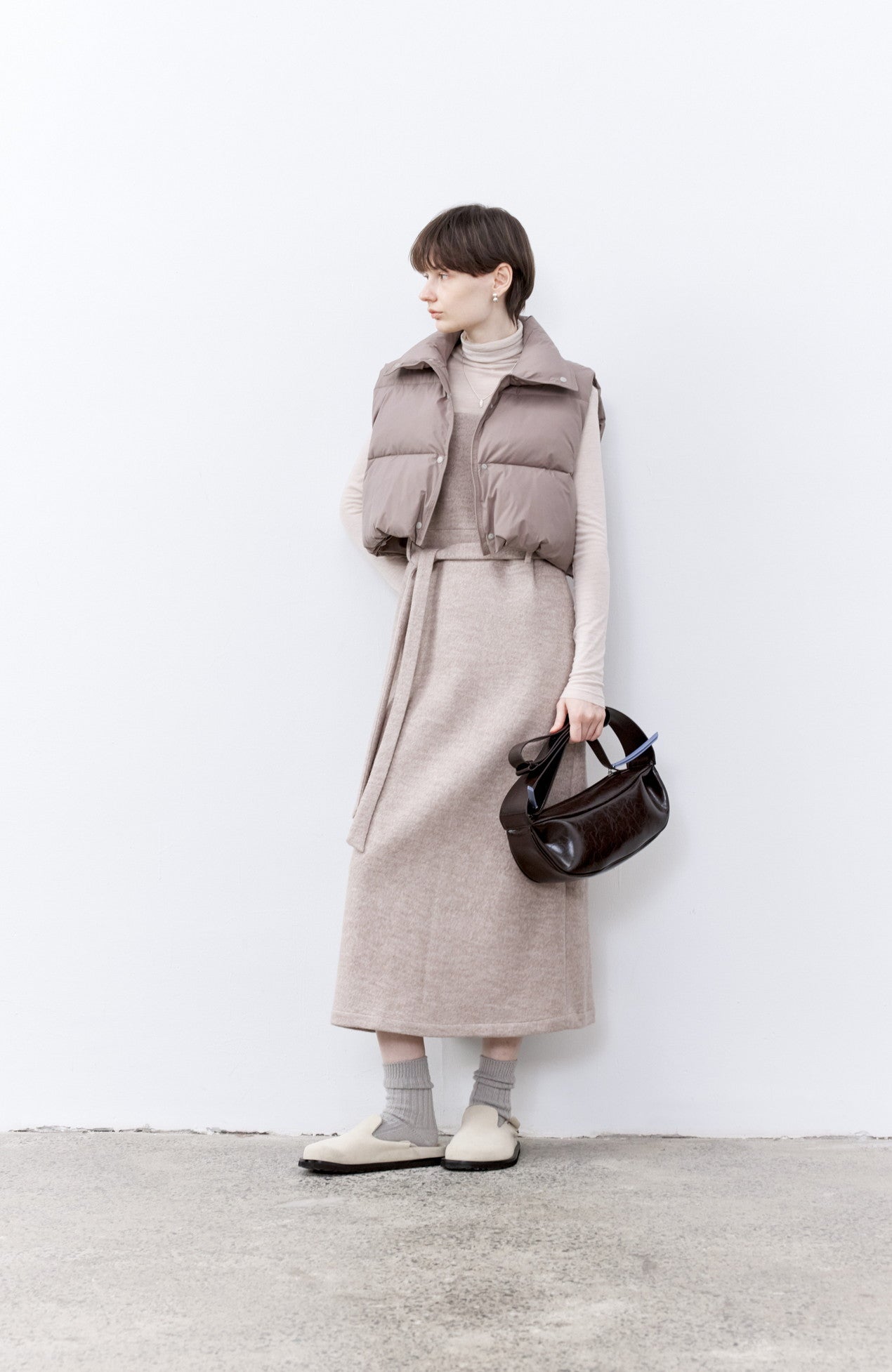 BELT MARK WOOL DRESS