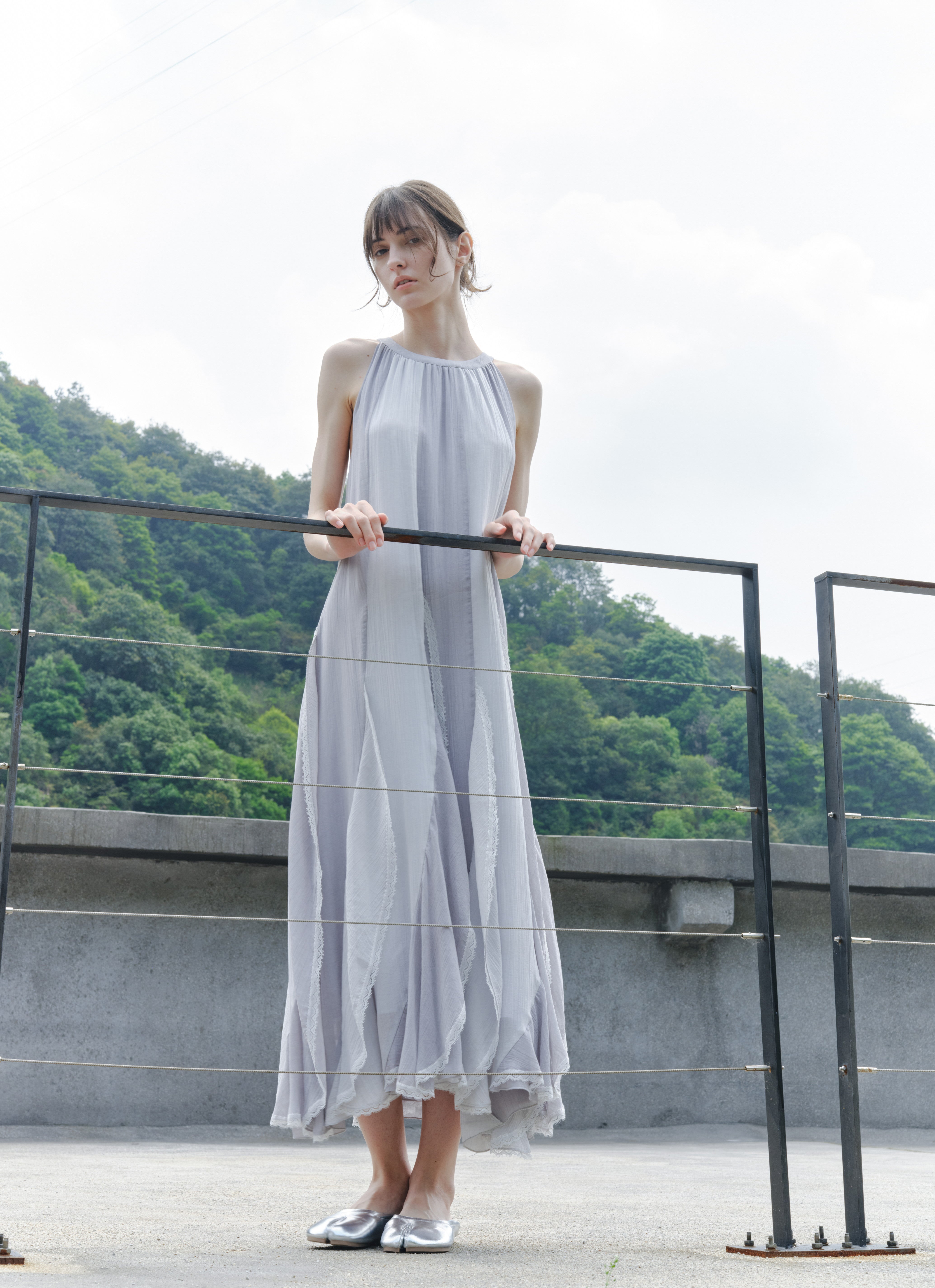 TIERED LACE COLLAR DRESS