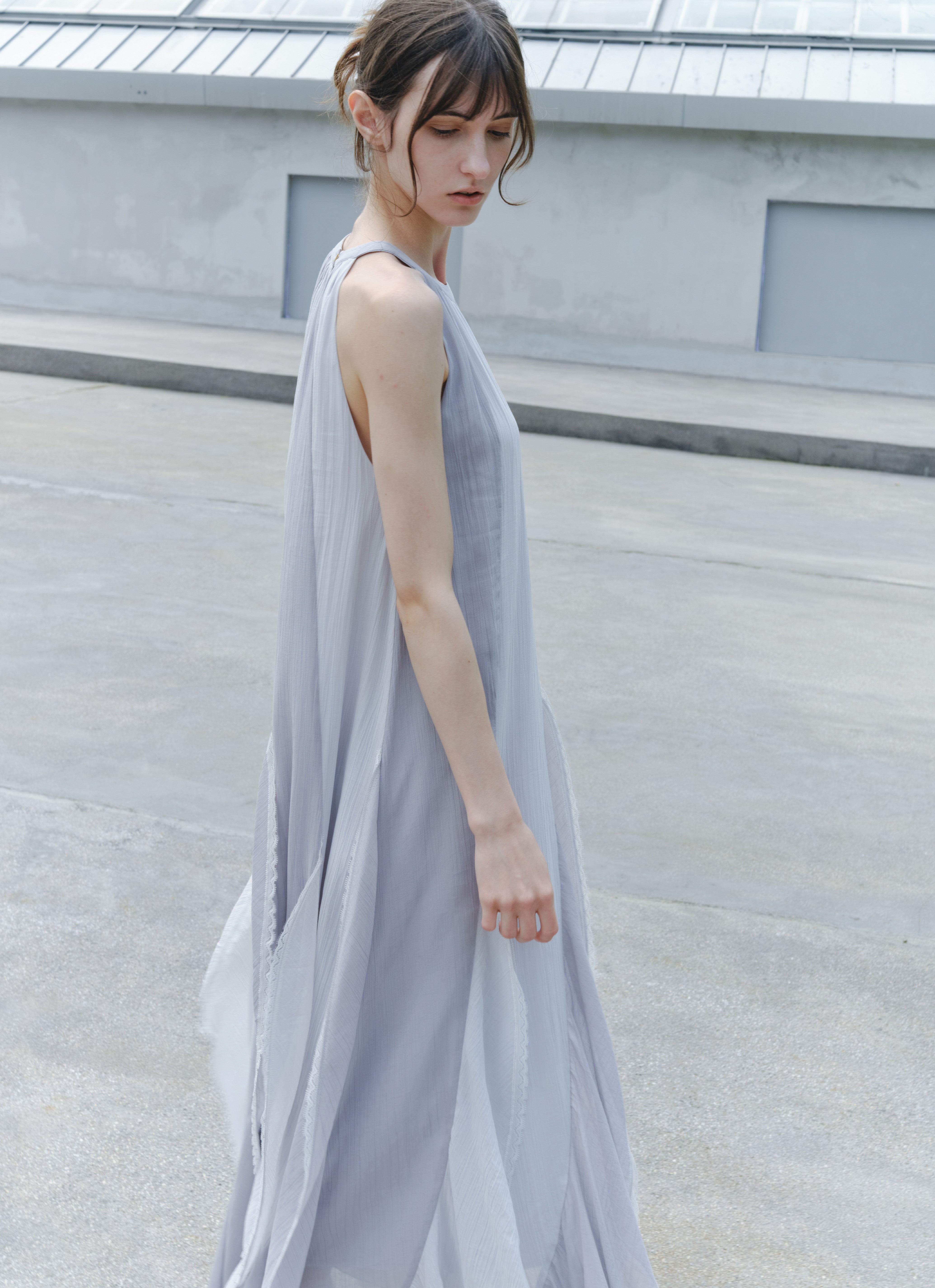 TIERED LACE COLLAR DRESS