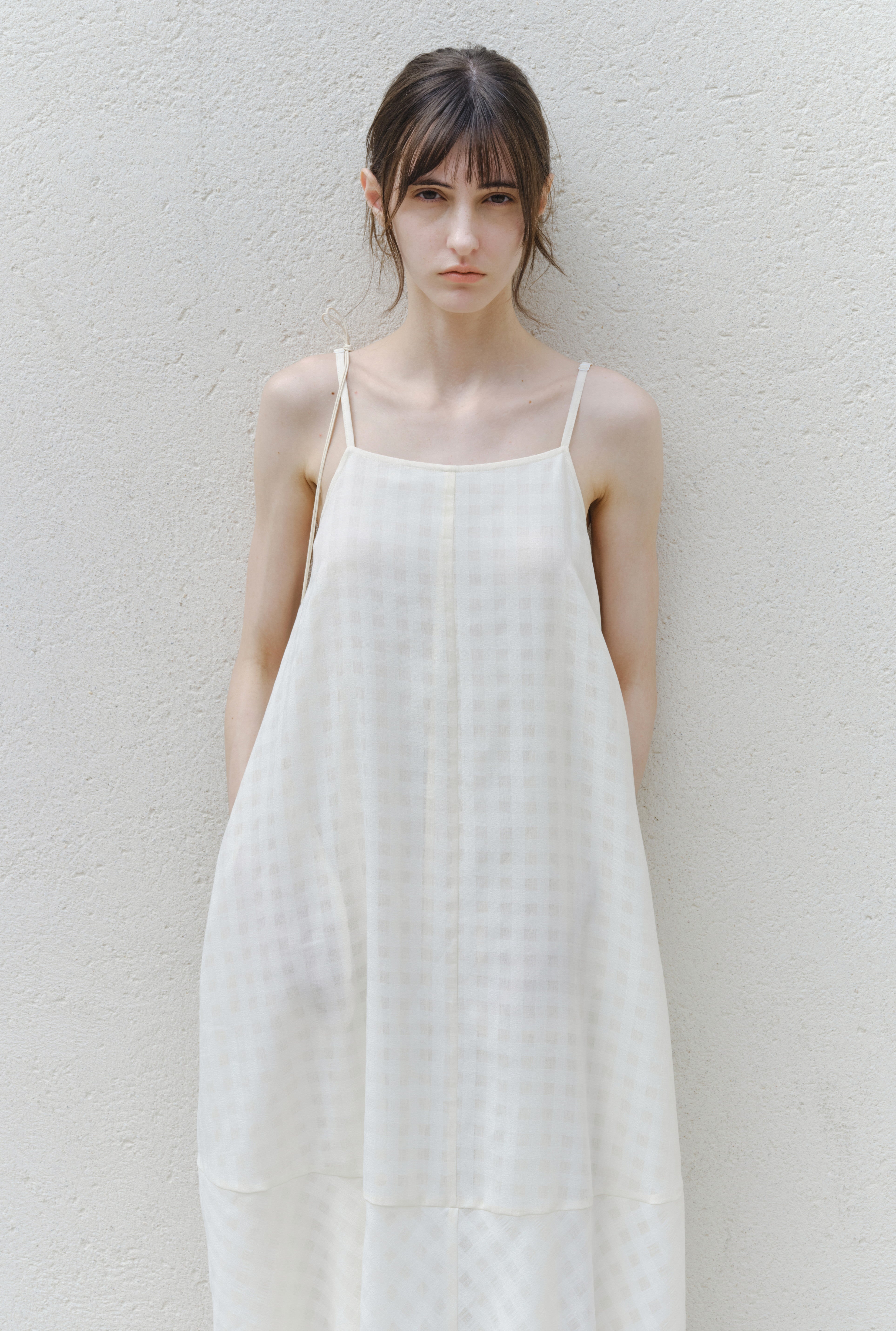 BALLOON GATHER CHECK DRESS / 벌룬 개더 체크 드레스