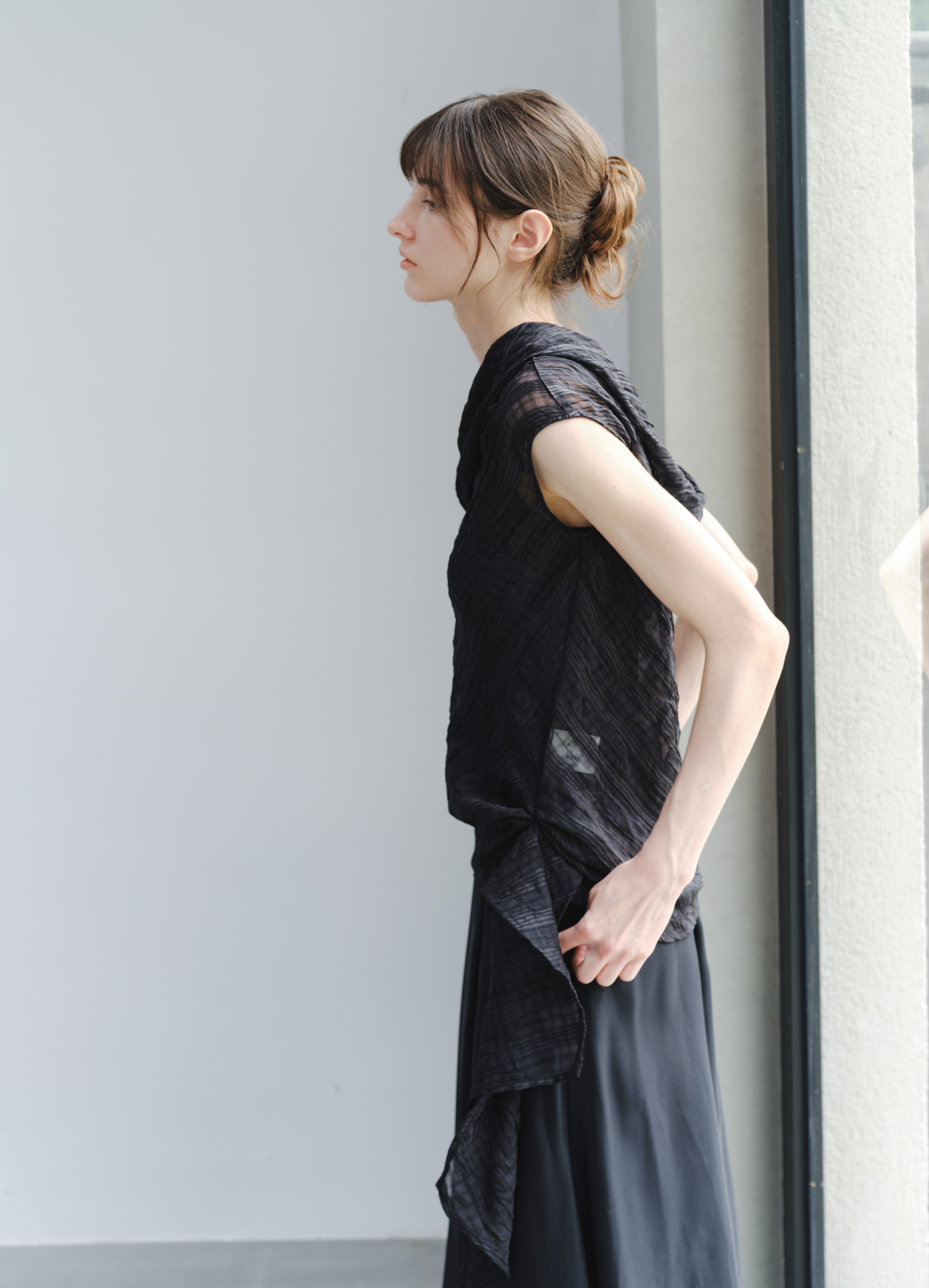 SIDE EDGE CHECK BLOUSE