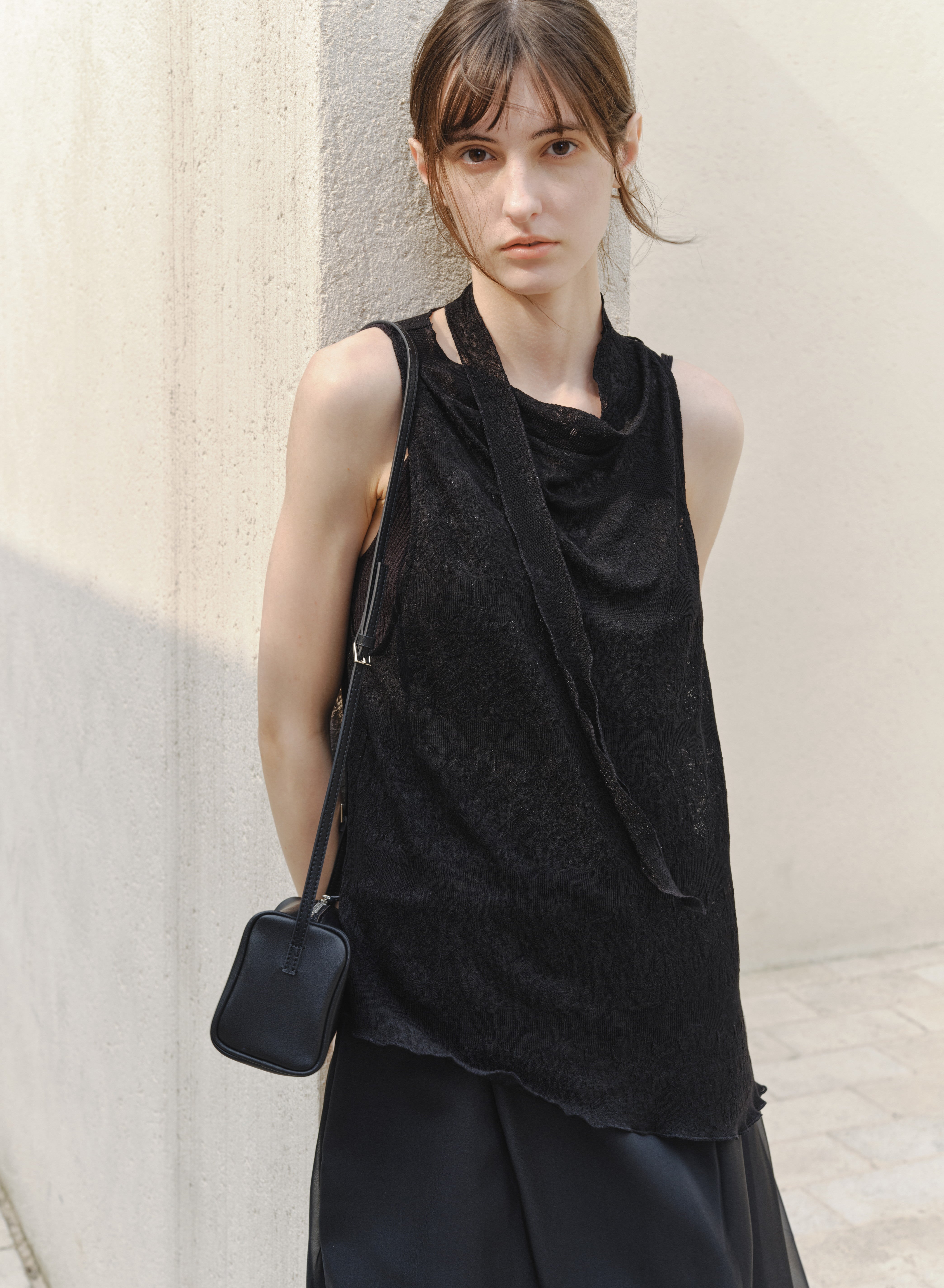 SHEER JACQUARD SOFT BLOUSE