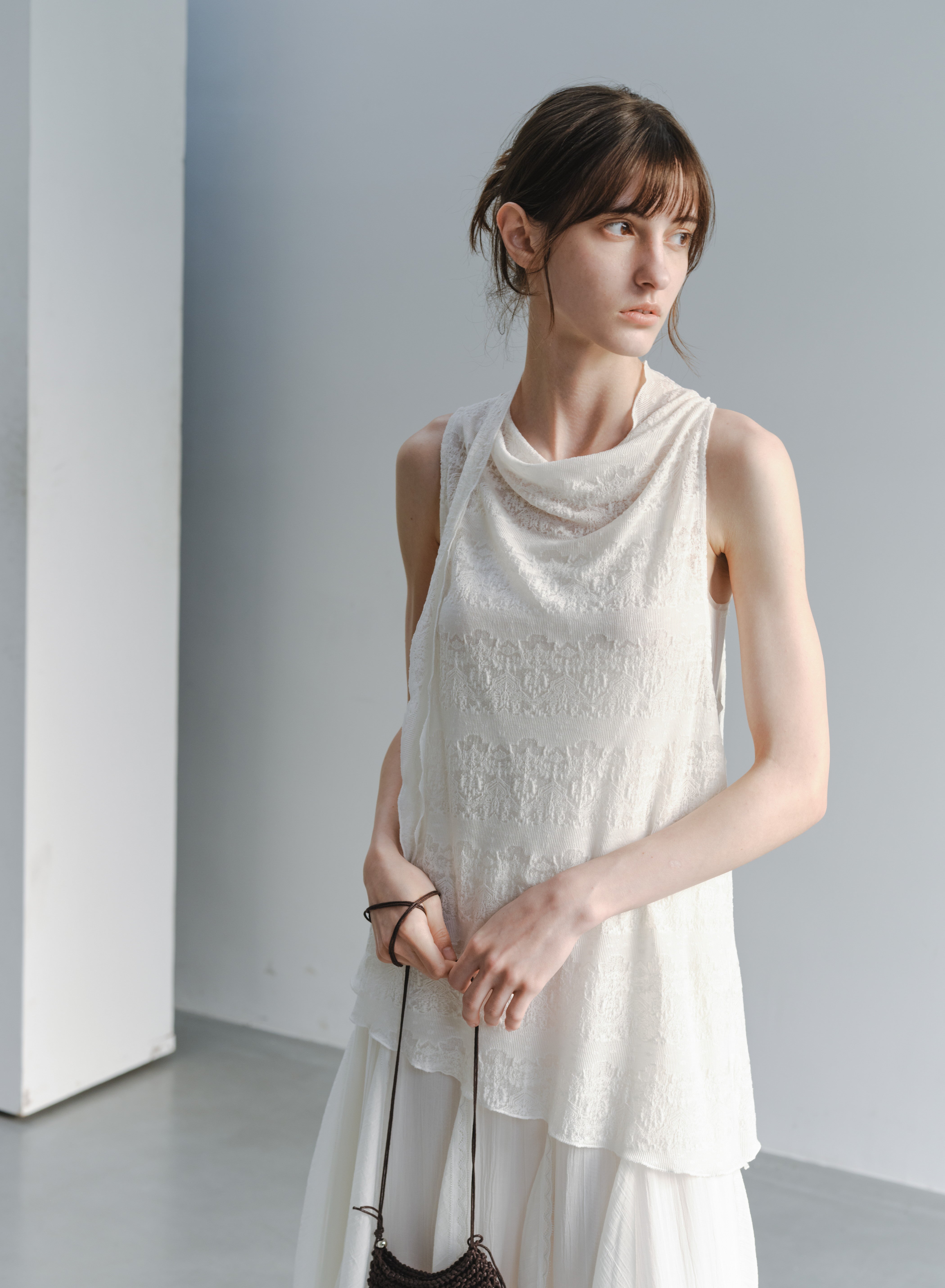 SHEER JACQUARD SOFT BLOUSE