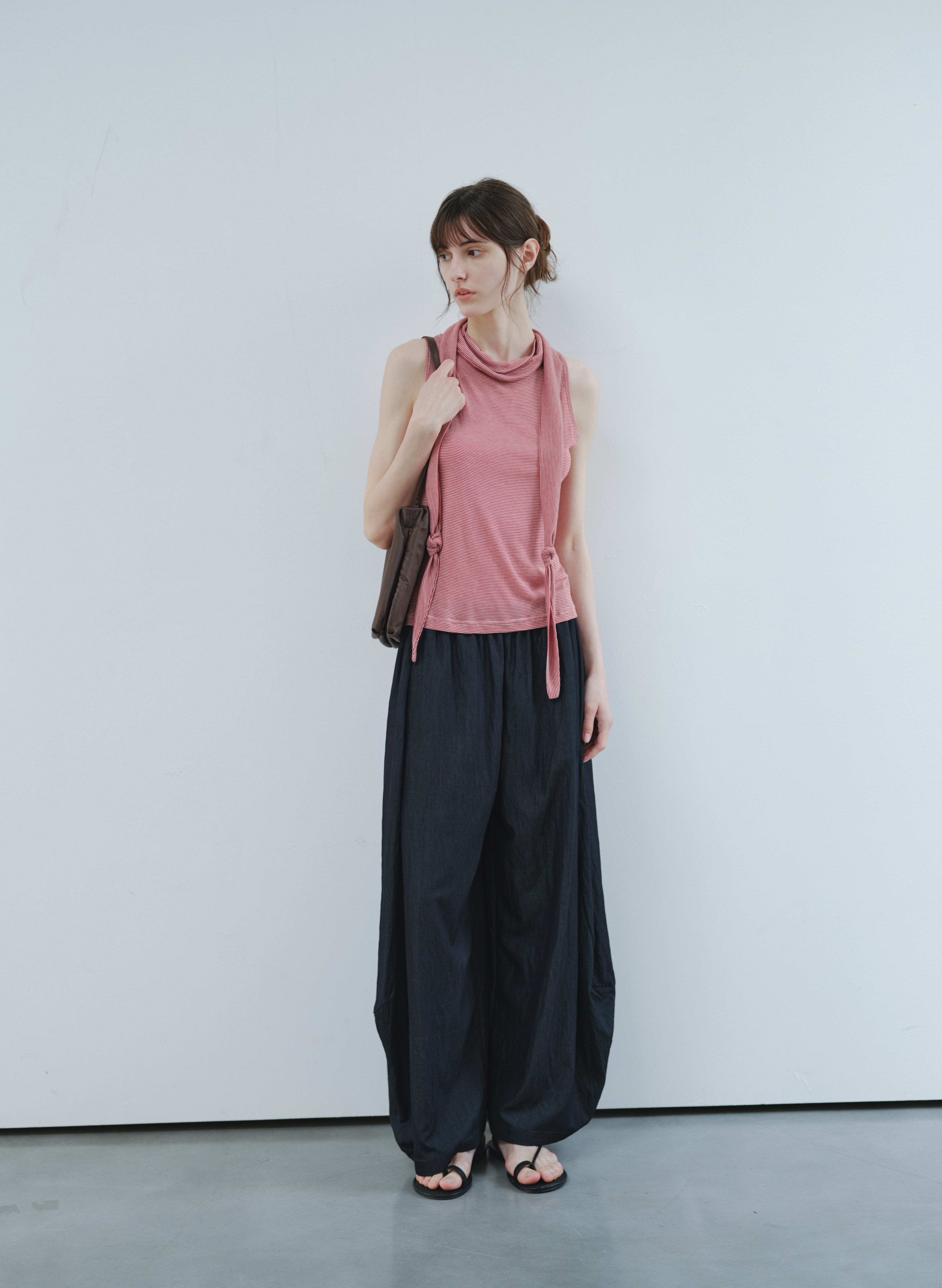 SCARF TIE STRIPE TOP