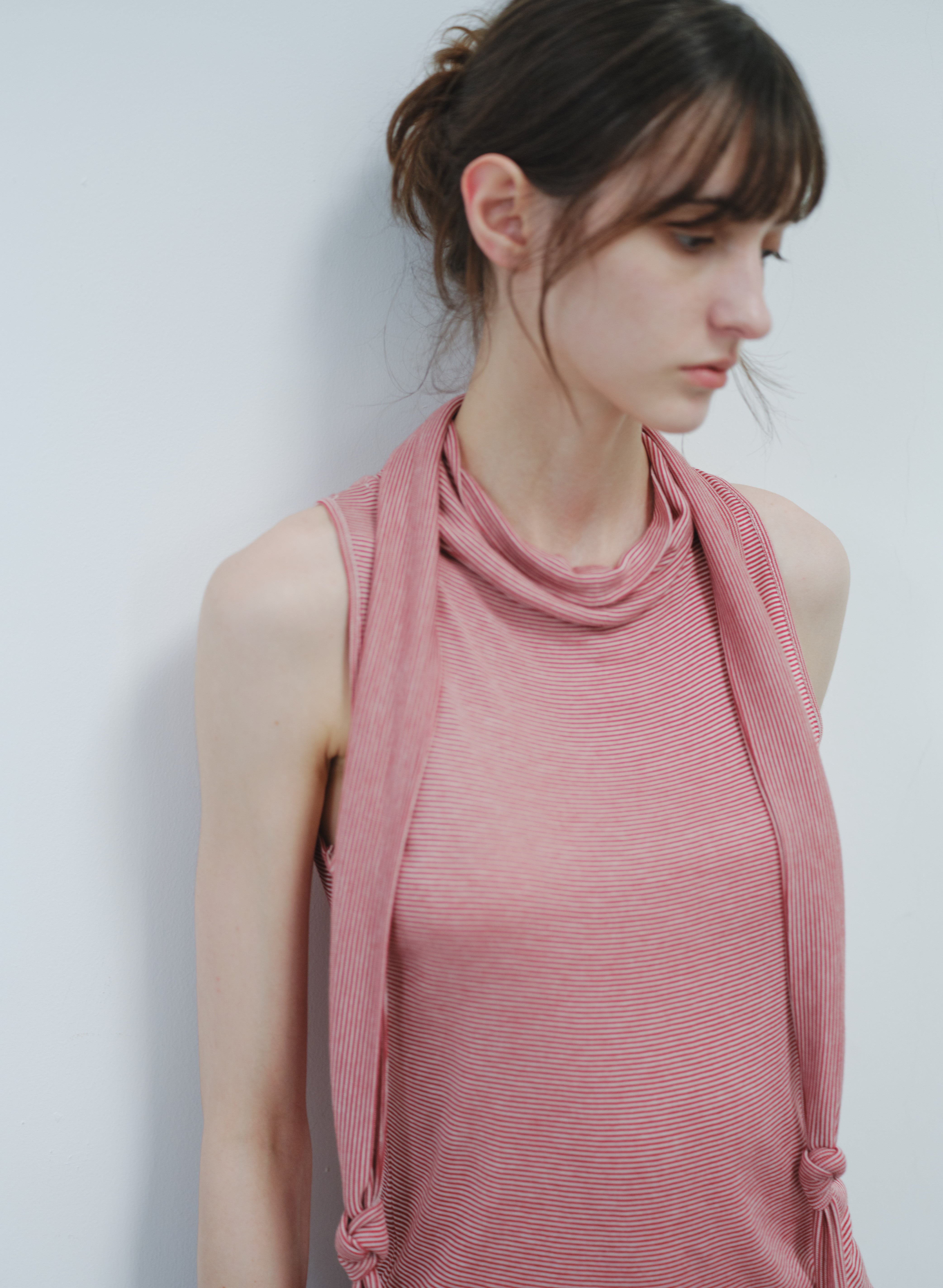 SCARF TIE STRIPE TOP