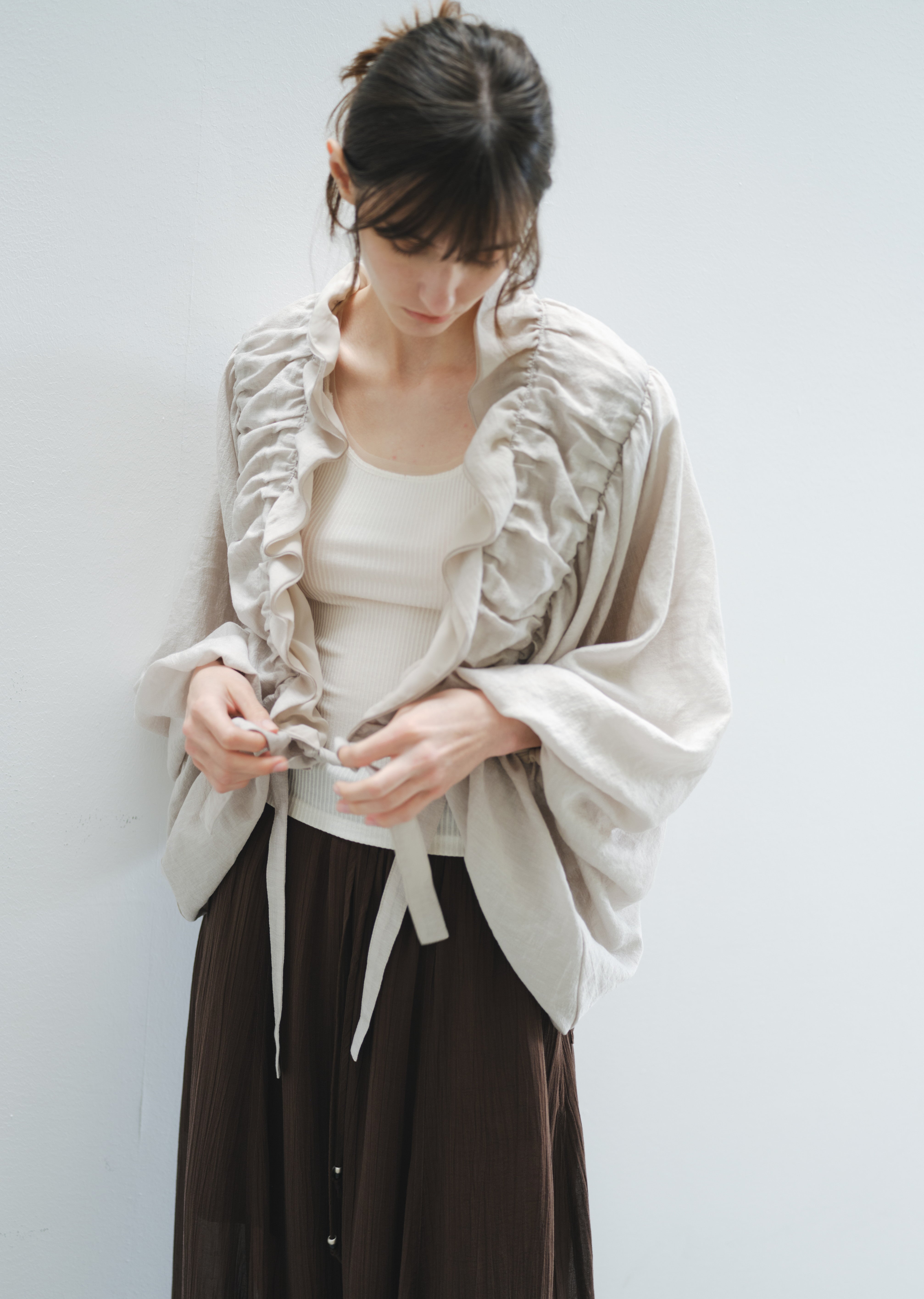 FRILL GATHER DRAPE BLOUSON / フリルギャザードレープブルゾン