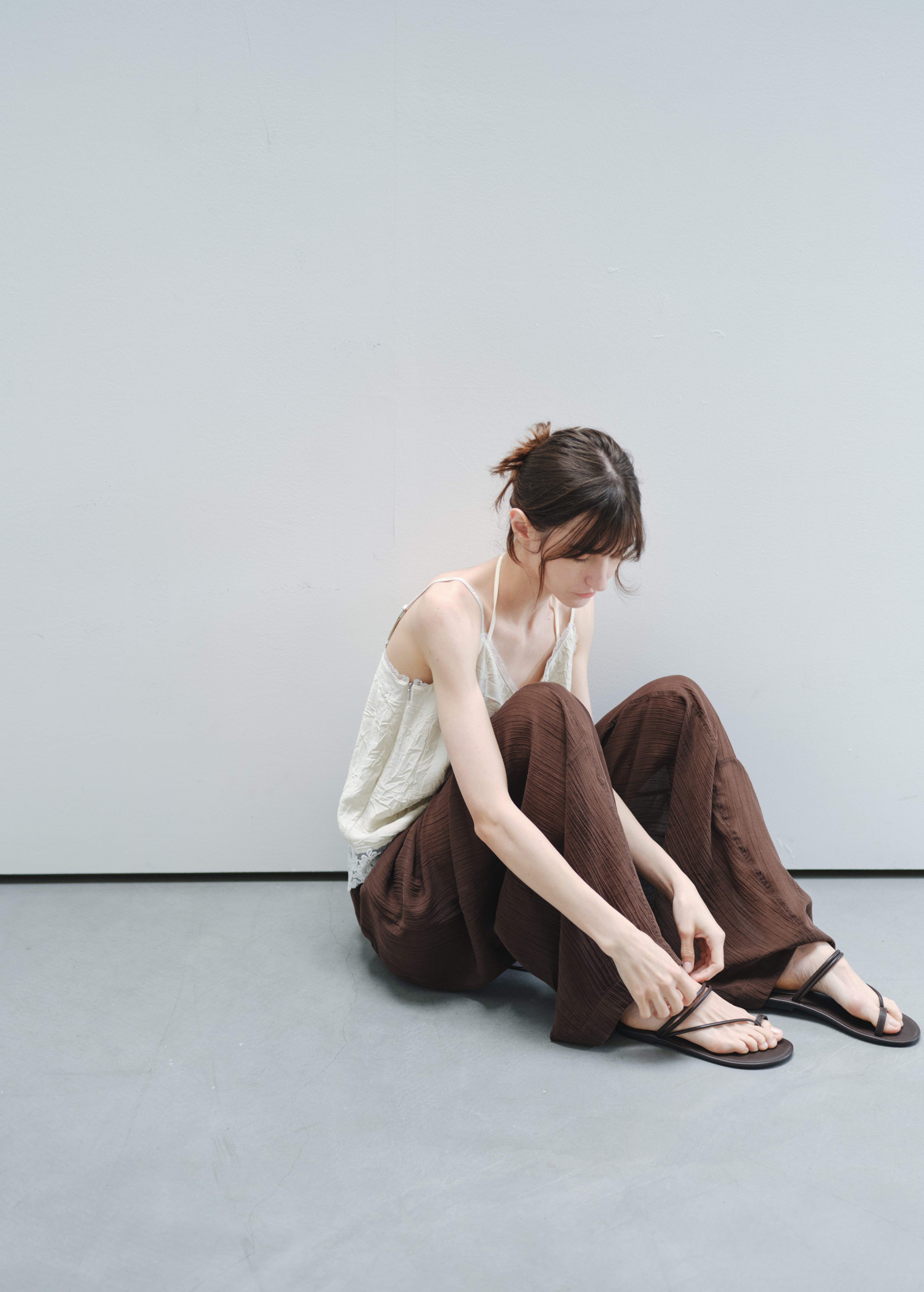 LAYERED SHEER DRAPE PANTS / レイヤードシアードレープパンツ
