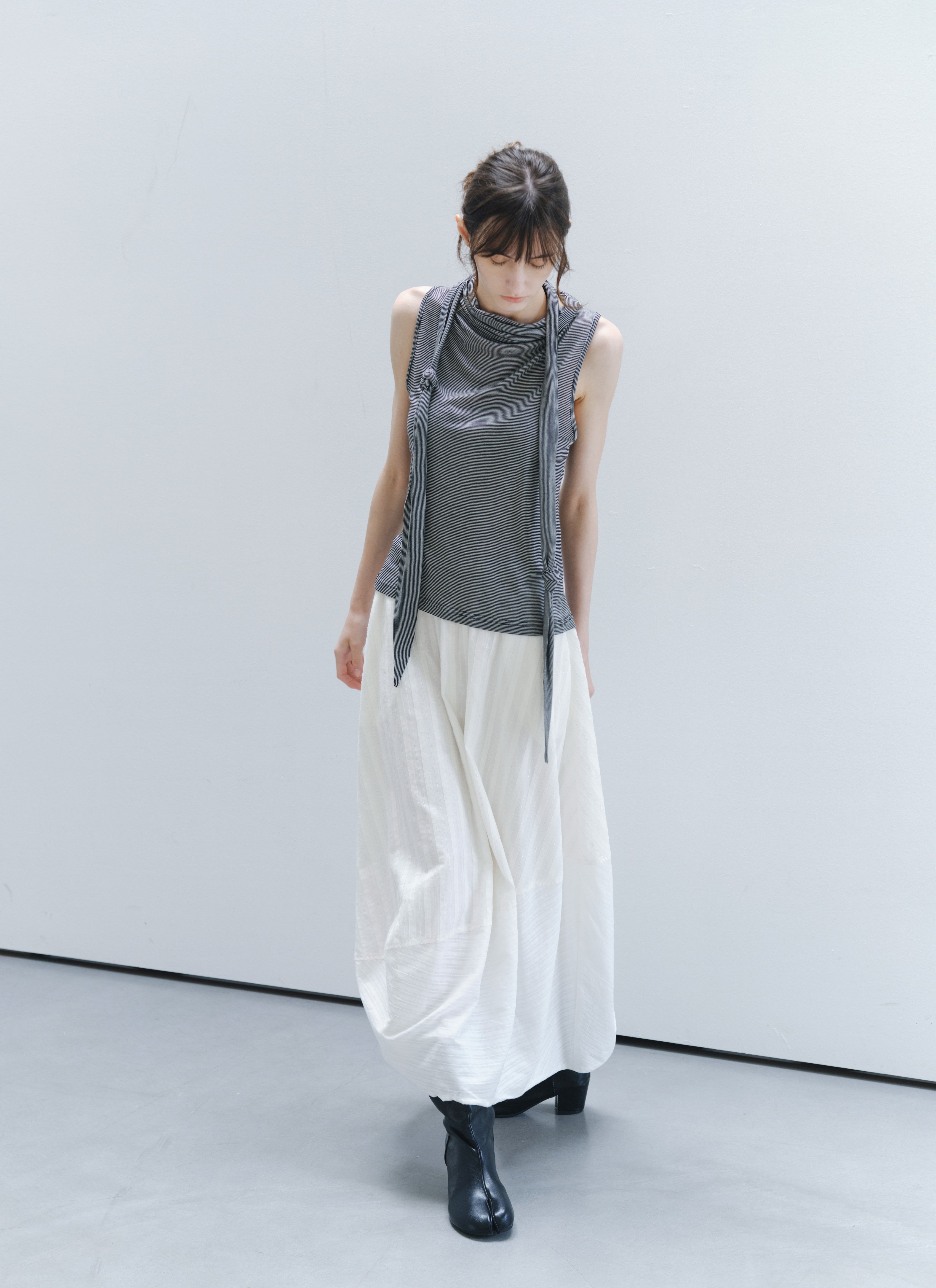 SCARF TIE STRIPE TOP