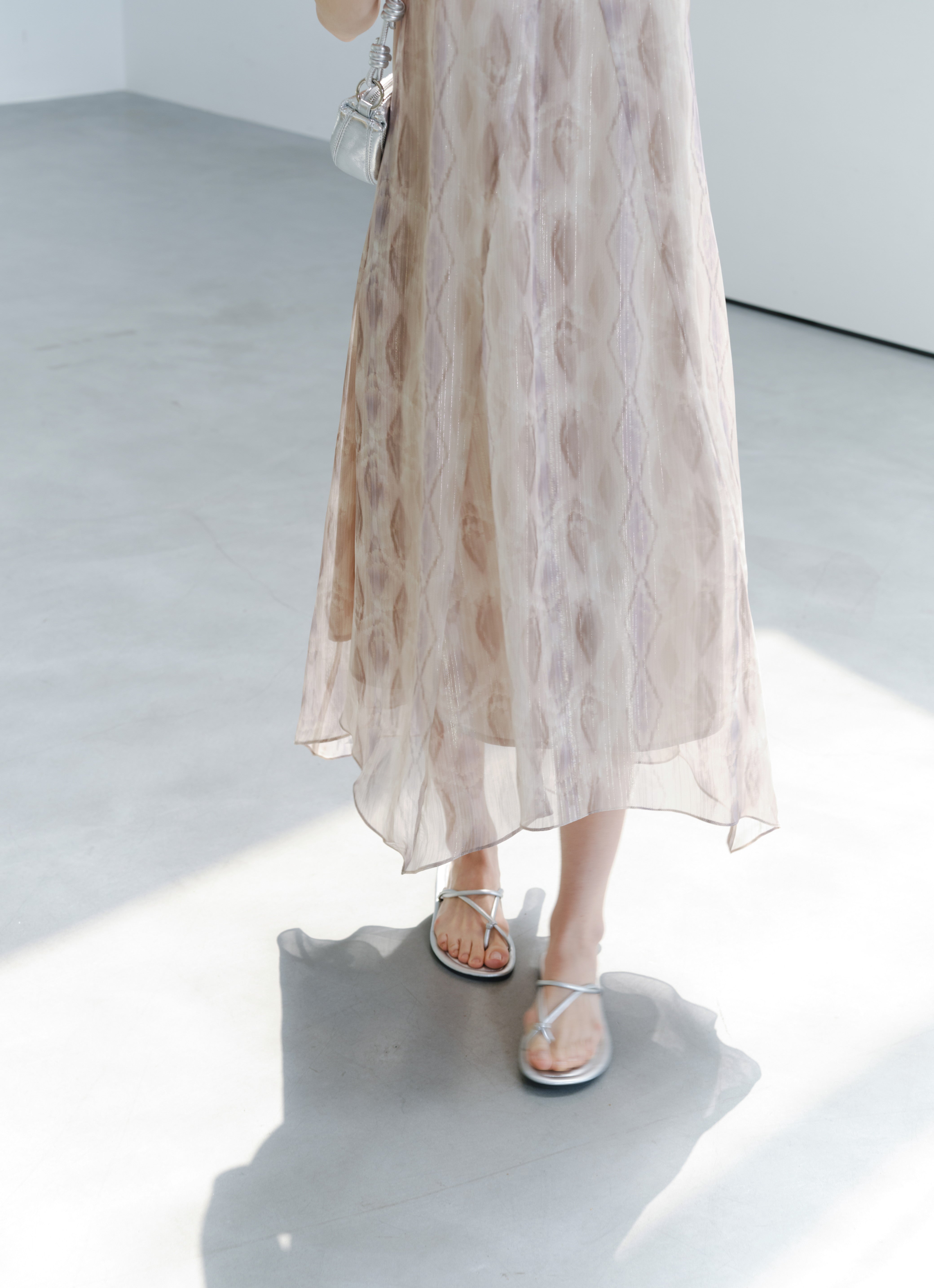 LAYERED SHEER FLORAL DRESS