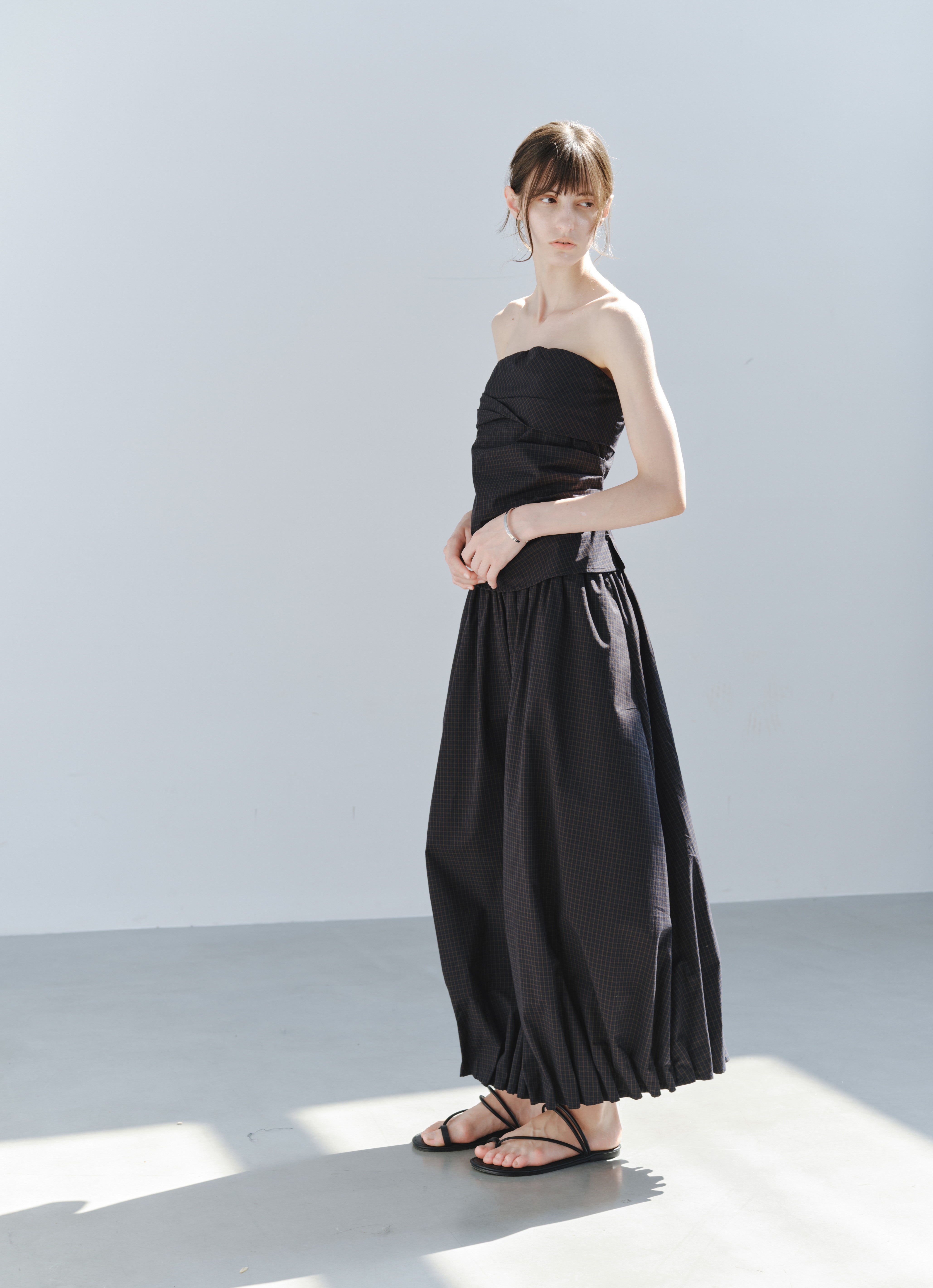 GATHERED HEM BALLOON SKIRT